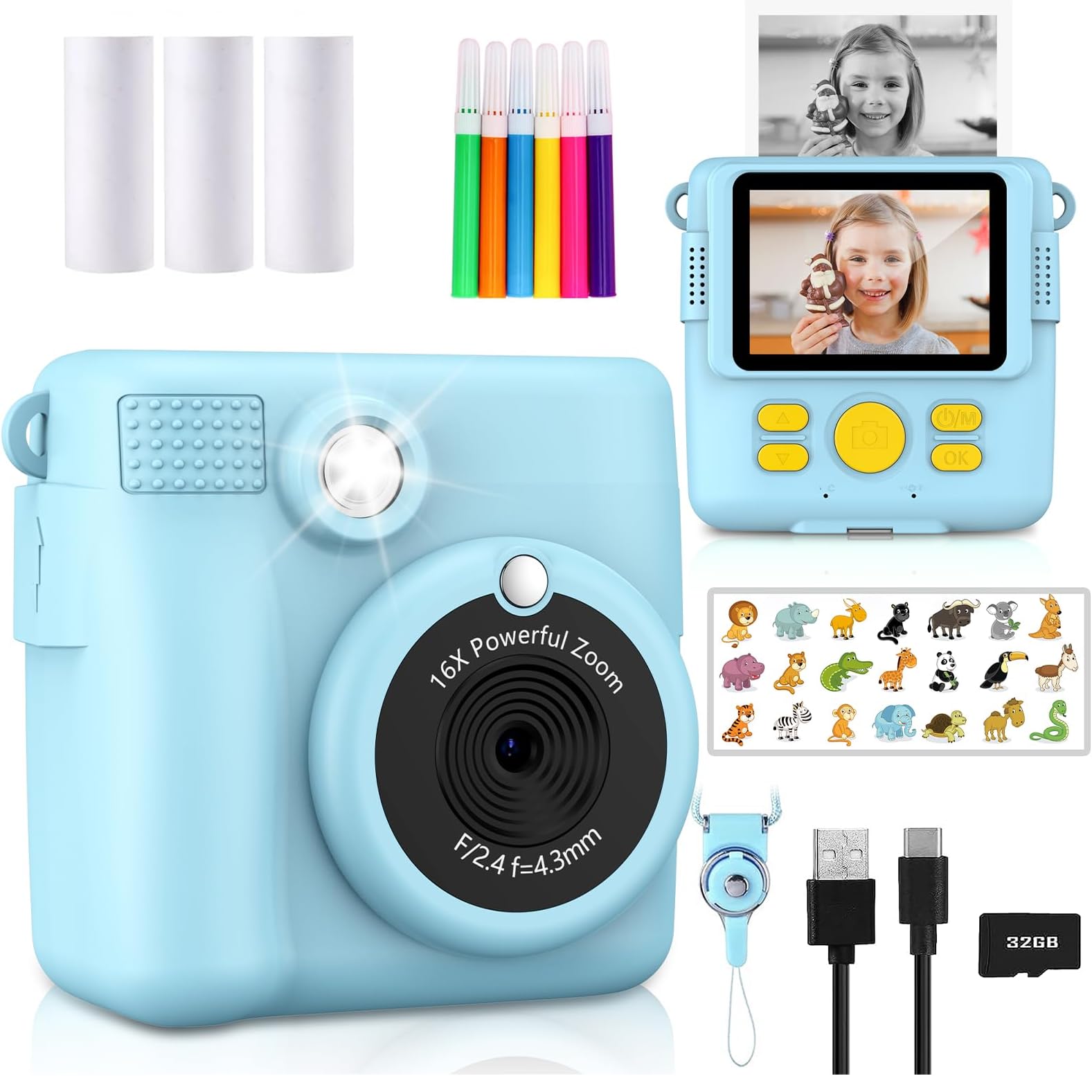 Instant Print Camera With Sd Card Amazon.com : Instant Print Camera, Kids Camera 1080P HD Digital Camera
