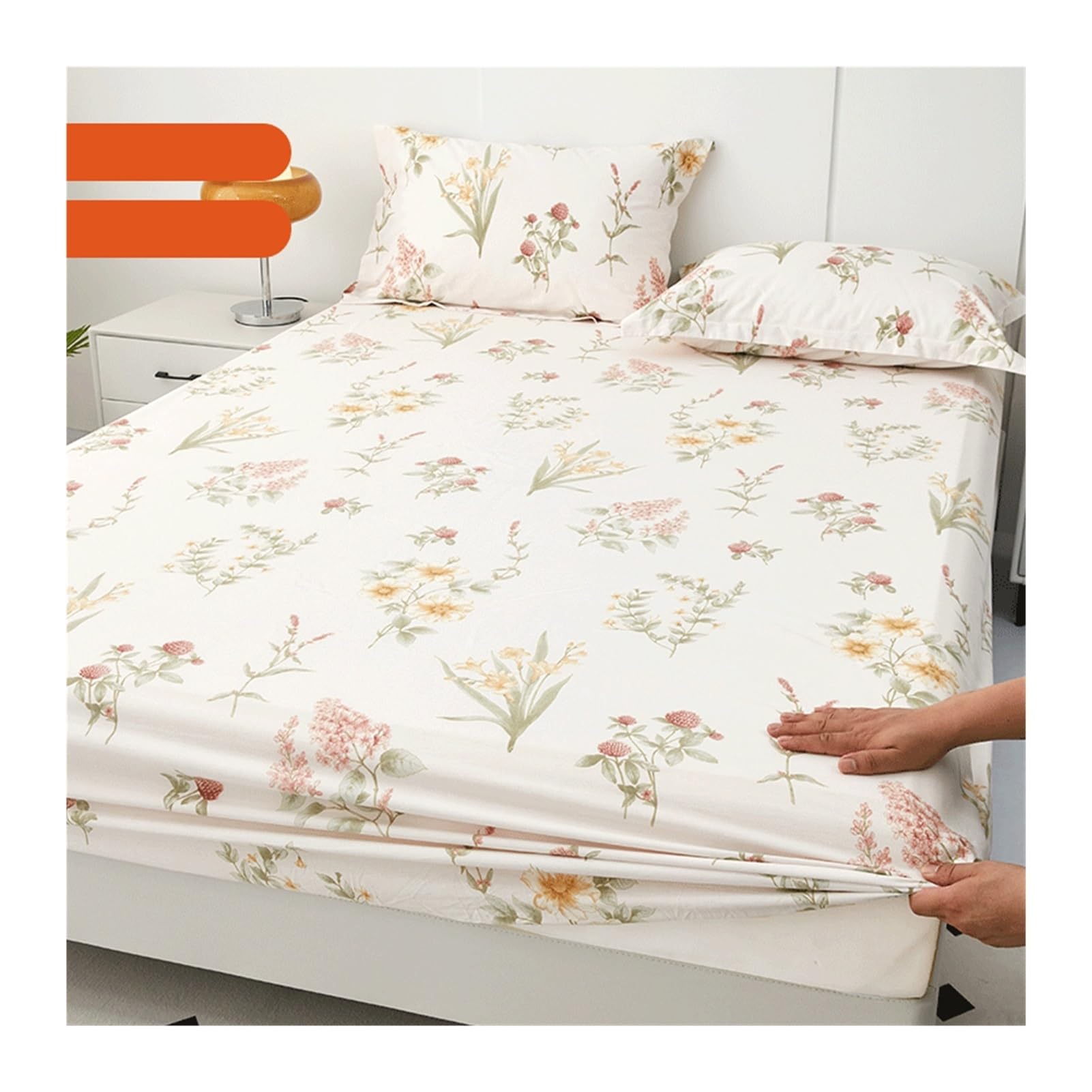 Lenzuolo con angoli singoli, per letto king size, 30 cm, con tasca profonda, 100% cotone spazzolato, spesso e morbido, lenzuolo con angoli elasticizzati B