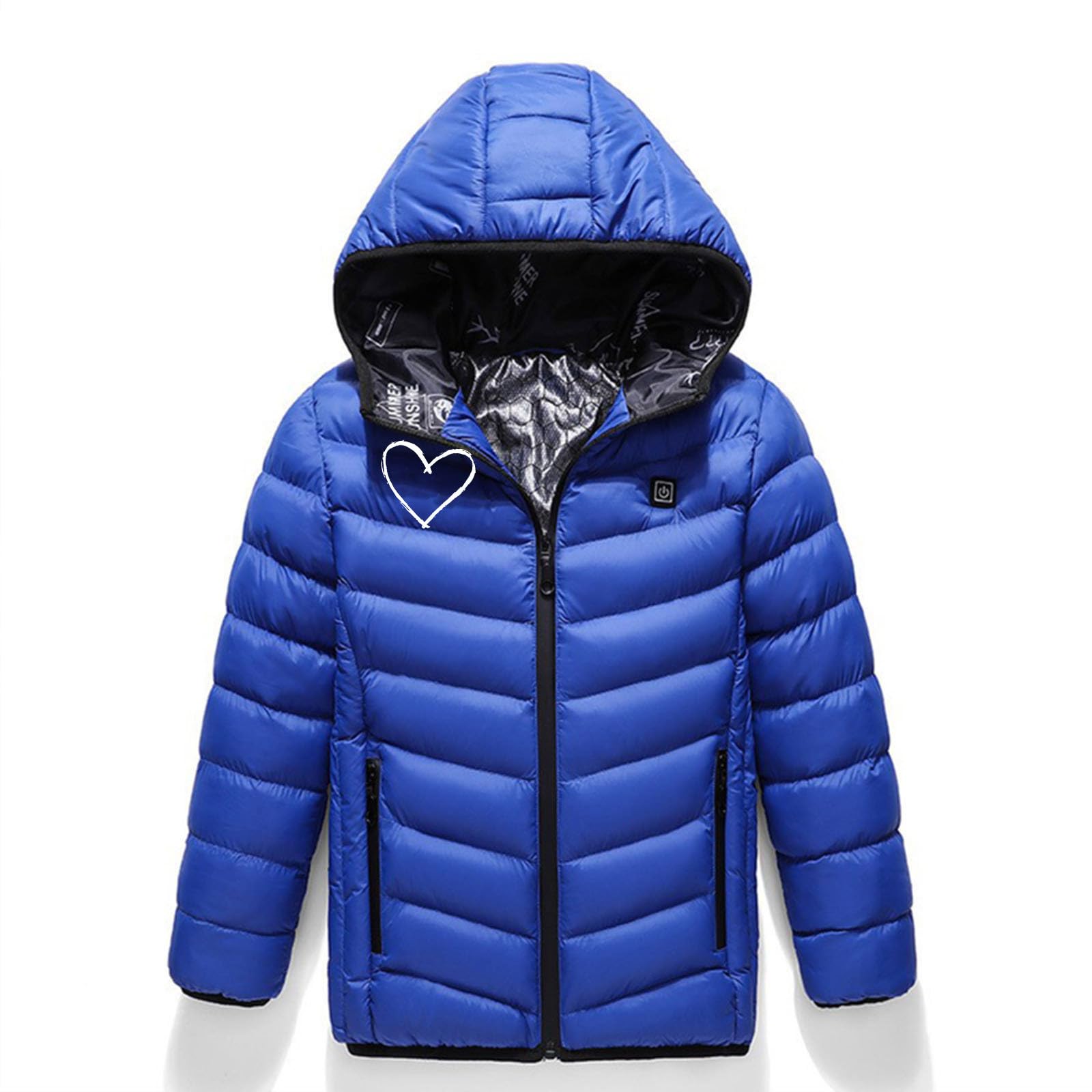 Chaqueta Calefactable Niños, Abrigo Calefactable Eléctrico USB 3 Temperaturas Ajustables, Lavable Ropa de Plumón Calefactor de Invierno para Pesca, Caza y Esquí Recargable Chalecos Cálidos
