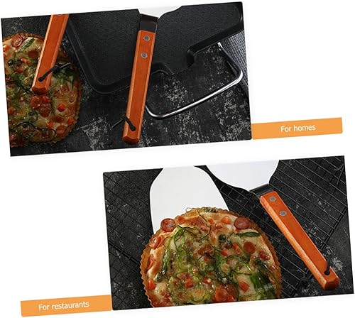 Miniatura 3 de Mango de madera Filete de cocina Espátula de acero inoxidable Turner Grill Herramienta de corte