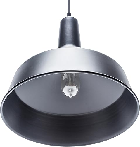Miniatura 7 de Globe Electric 65155 - Colgante industrial de almacén de 1 luz, negro mate, enchufe de base E26, isla de cocina, cafetería, decorativo, lámpara