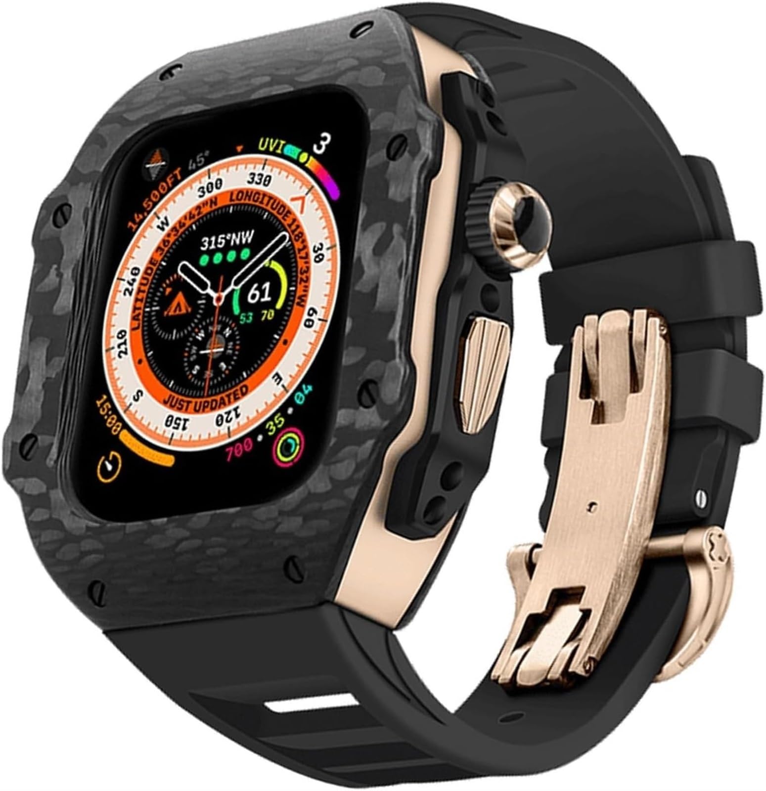 Kit mod Apple Watch Ultra carbone protégeant des chocs du quotidien - 8