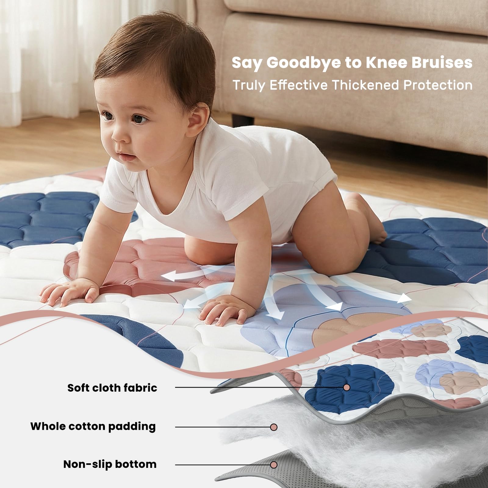 UBRAVOO Baby Play Mats, Crawling Playpen Mat, Thicken Soft Padding Foam Playmatfor Babies and Toddlers Infants - Image 4