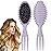 Curly Hair Boar Bristle Curl Defining Brush for Curl Wave Straight Hair, Unique Trident Handle Design Defineing Brush for Wet Dry HairsStyling Massage Hairbrush Hairs Pick Comb Purple