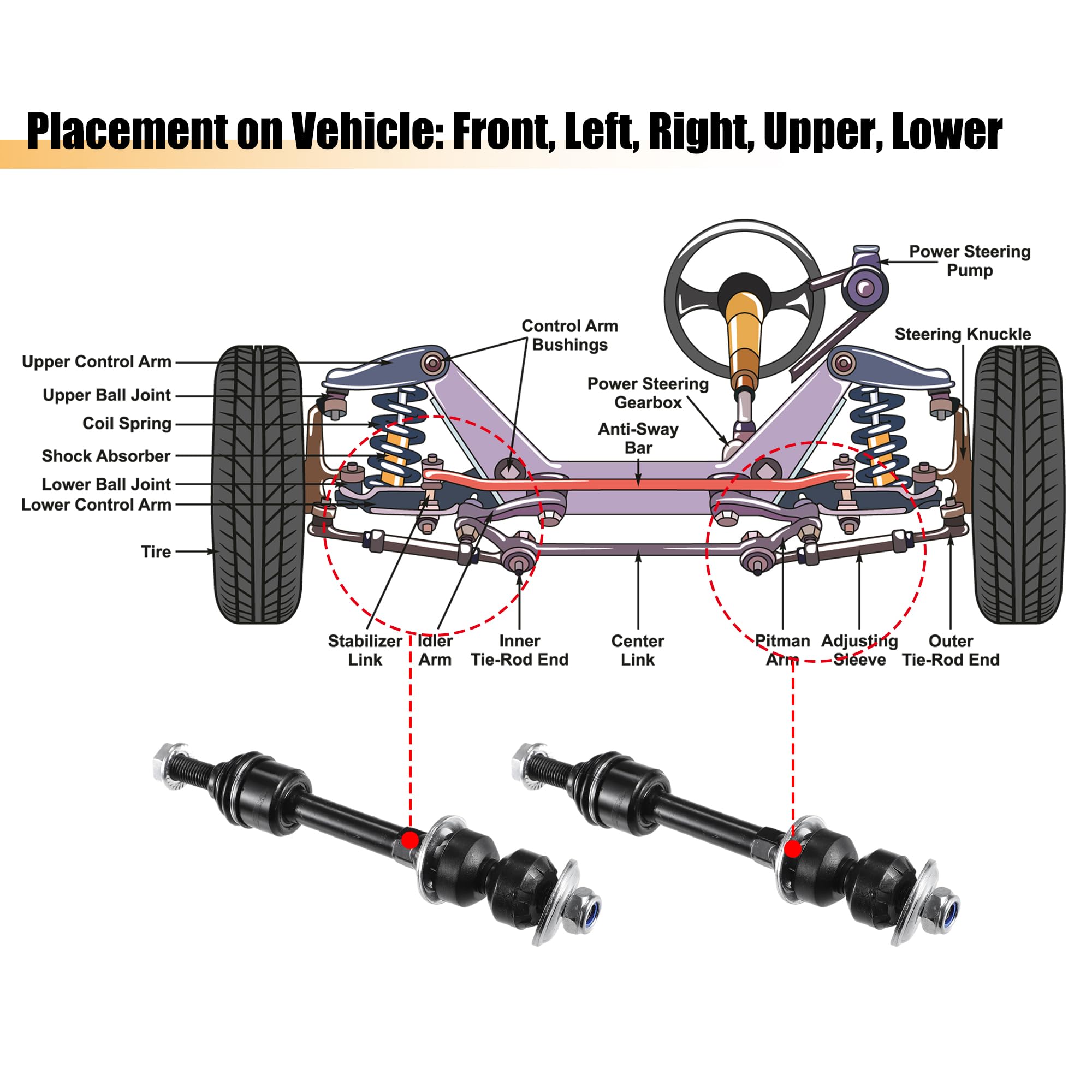 10pc Complete Front Suspension Kit for 2005-2008 Ford F-150