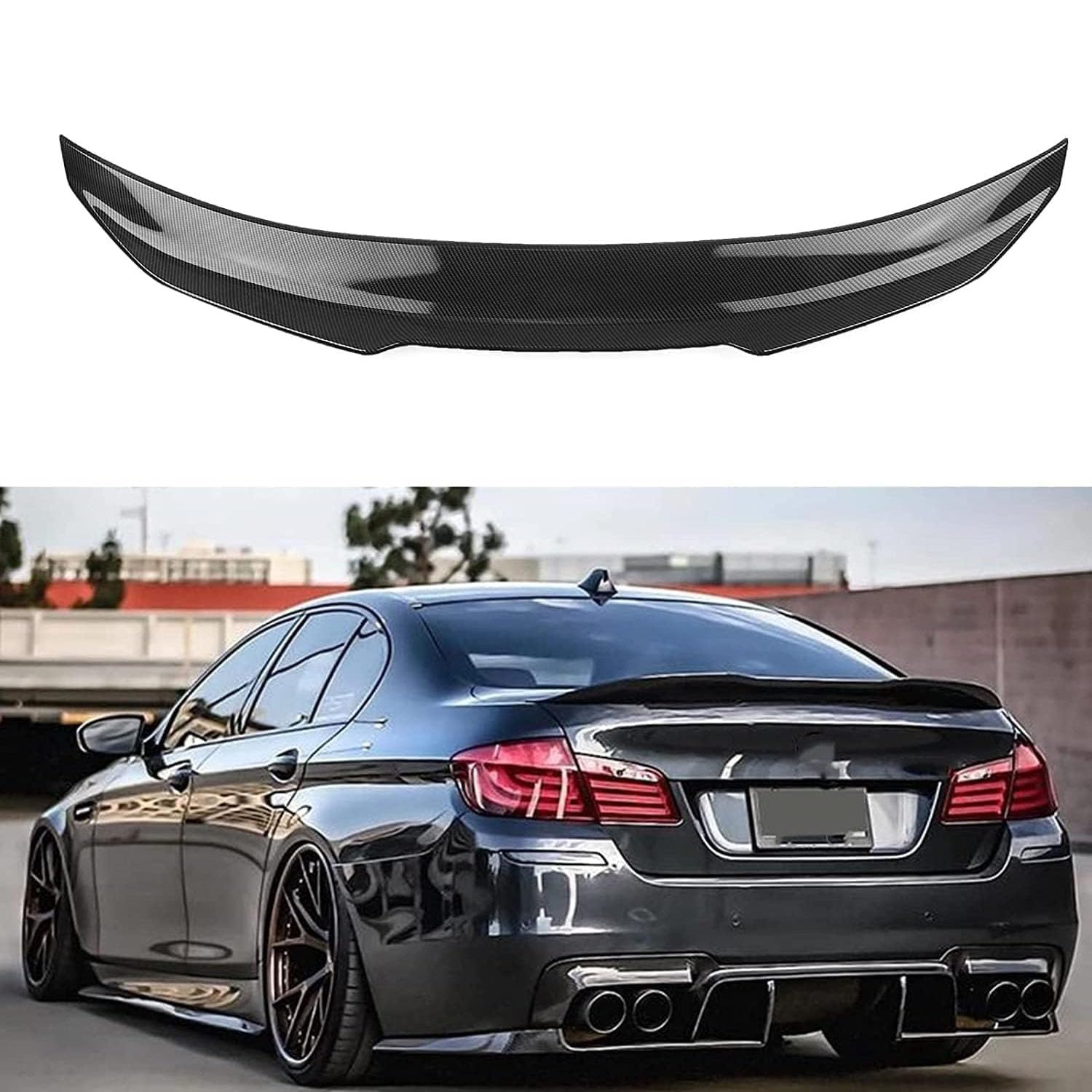 Becquet arrière pour BMW Série 5 F10 F18 M5 2011-2017 aileron de coffre noir