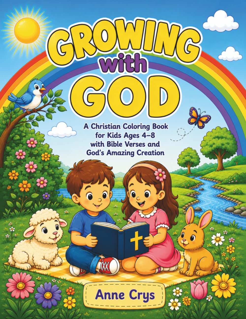 Growing with God: A Christian Coloring Book for Kids Ages 4–8 with Bible Verses and God's Amazing Creation
