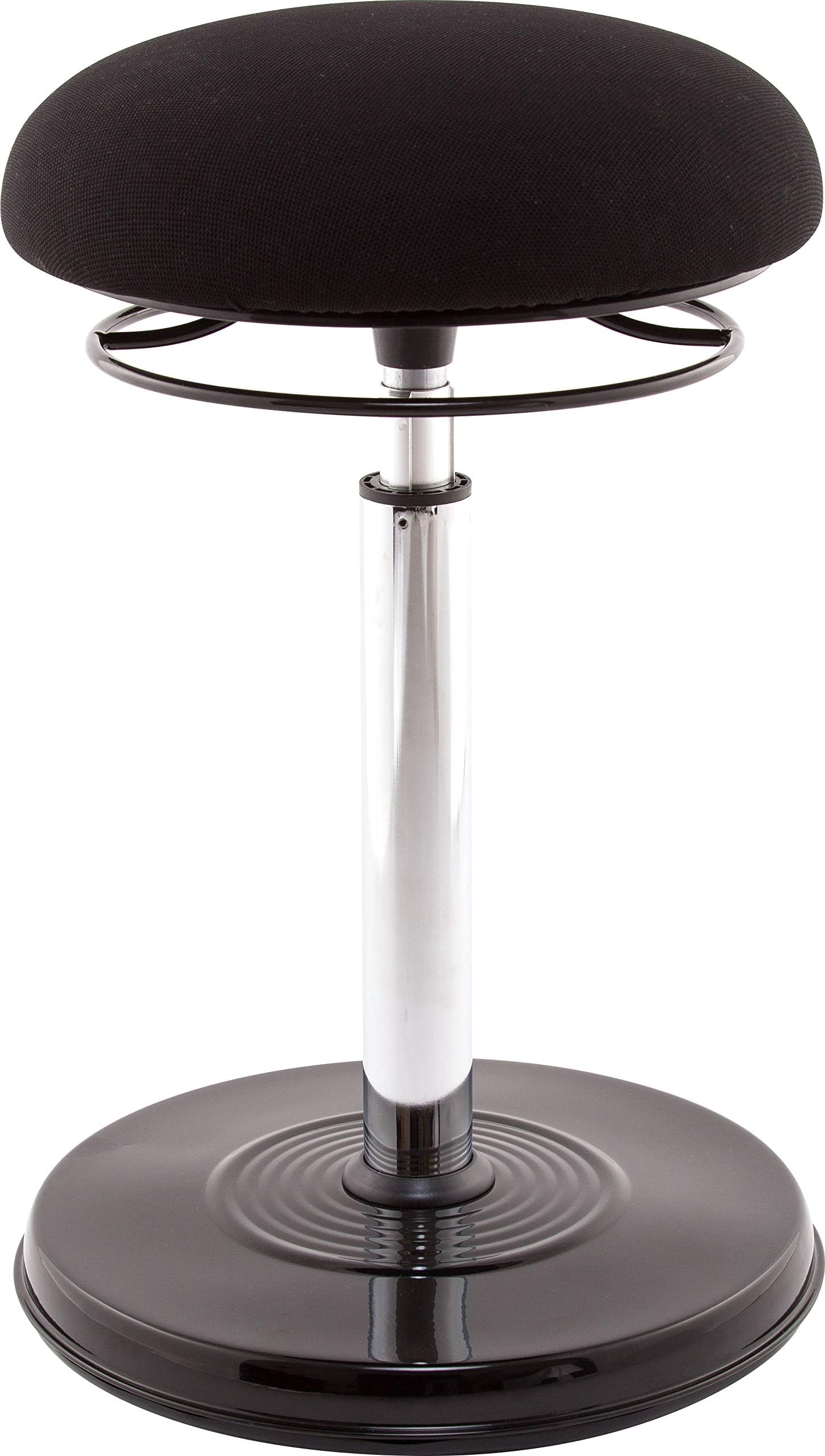KORE DESIGN LLC Office Chair: Wobble Chair - Standing Desk Chair, Active Sitting, Adjustable Stool for Office - Adjusts from 21-32", Black Fabric Standing Desk