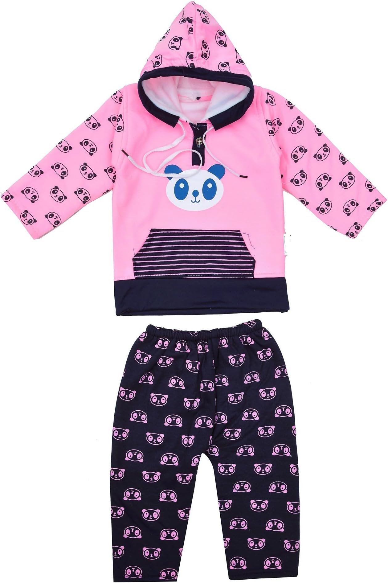 Baby Boys & Baby Girls Soft Winter Wear Fabulous Collection of Cartoon Print Full Sleeves Vests,Jhabla Sweatshirt with Pyjama Pants Dress for Kids Infant Toddler Casual Dress