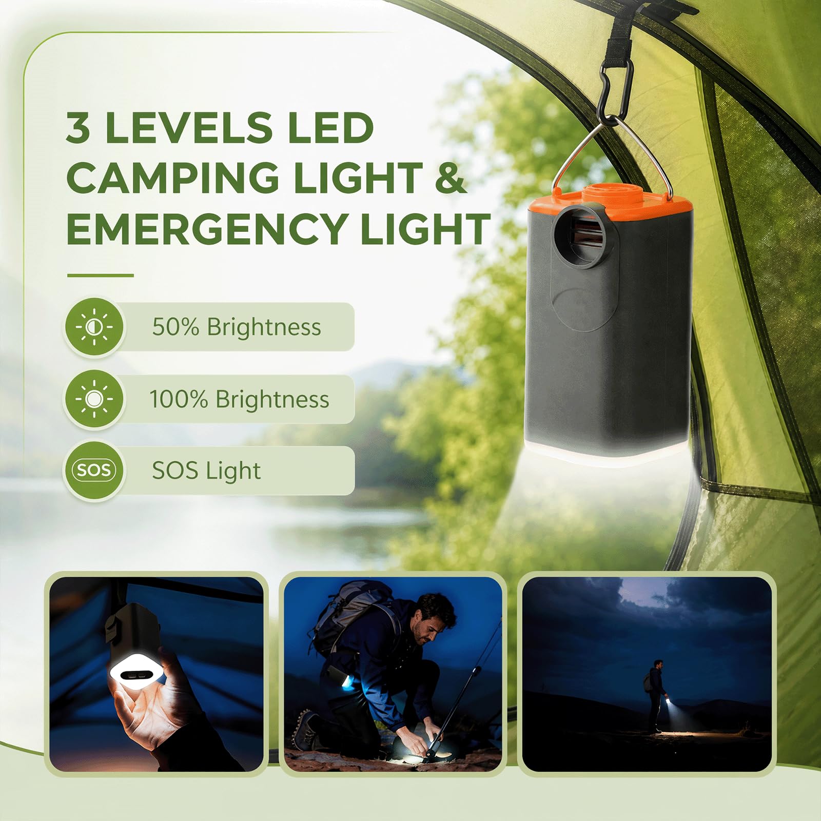 Pompa Elettrica per Materasso Gonfiabile con Luce da Campeggio, 1600mah Pompa Elettrica Per Materasso Gonfiabile Con 4 Ugelli + Borsa, Per Il Campeggio All'aperto,Materasso Ad Ari