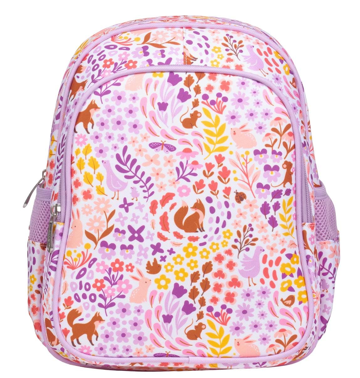 A LITTLE LOVELY COMPANY Mochila, 27x32x19 cm, Gris, Infantil, Poliéster y PEVA, 16 Litros, con Bolsillo Térmico, para Escuela y Viajes (Lila)