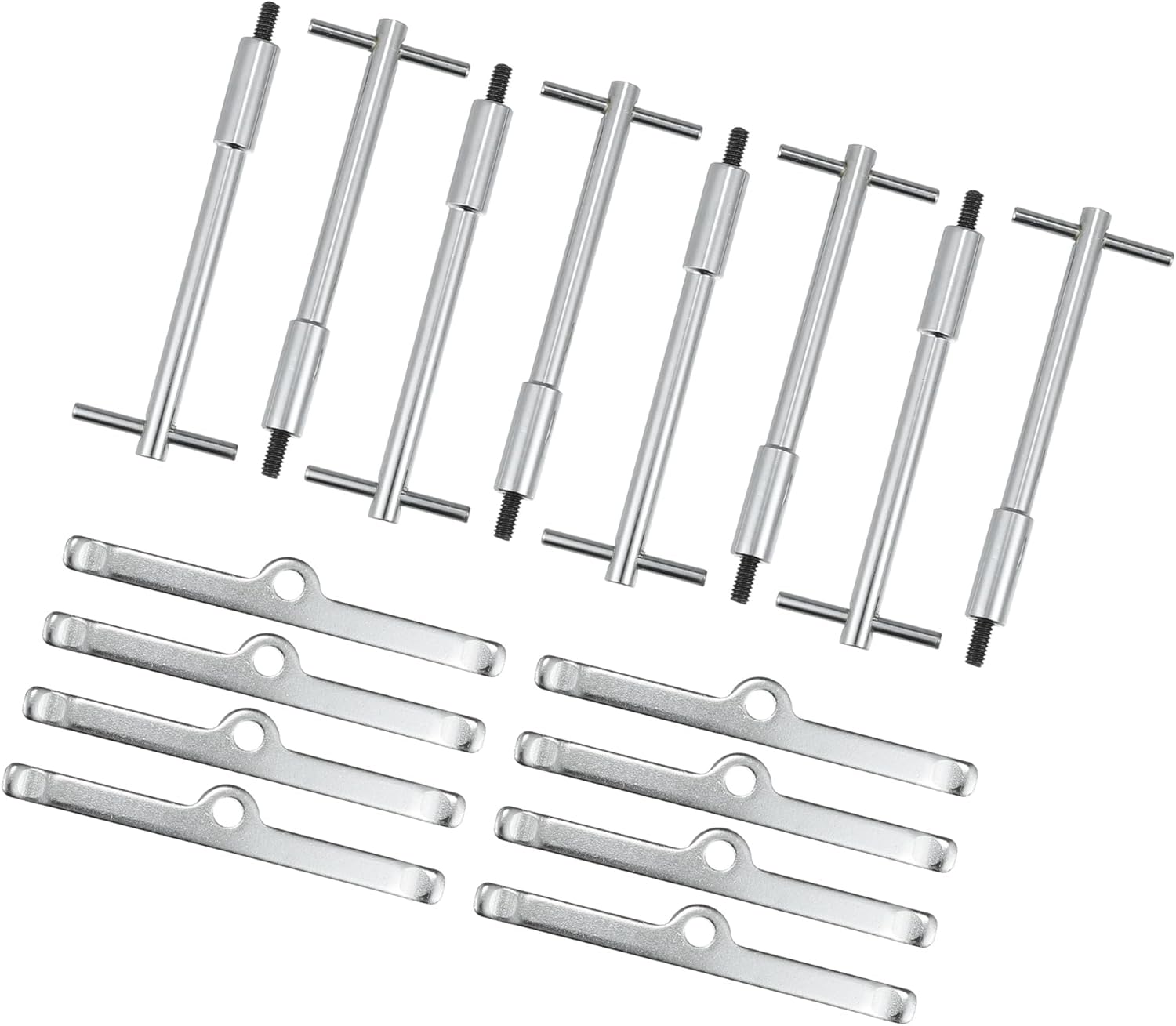 T-Shape Valve Cover Bolts Hold Down Kits Compatible for Chevy SBC 265 283 302 305 307 327 350 400, Durable Alloy Silver Tone Vehicle Components