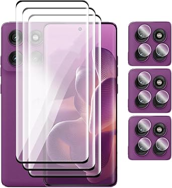 for Motorola Edge 60 Pro, Tempered Glass 3D Curved Full Cover Screen Protector Film