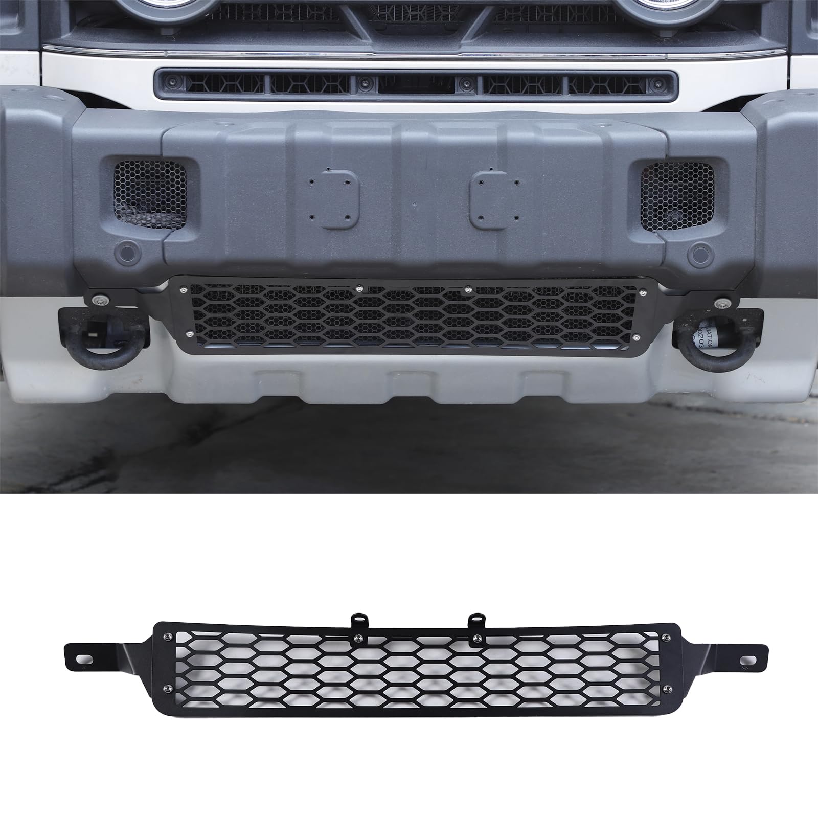 carbon steel Car Front bumper Lower Grille proof net Compatible with Compatible with Ineos Grenadier 2020-2024 Front Insect Net Car Screenning Grill Mesh Protection Cover Accessories (Black)