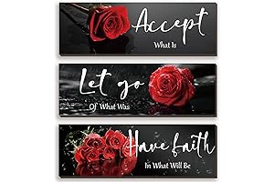 Painted Wooden Wall Art - Floral Decor with Inspirational Quotes