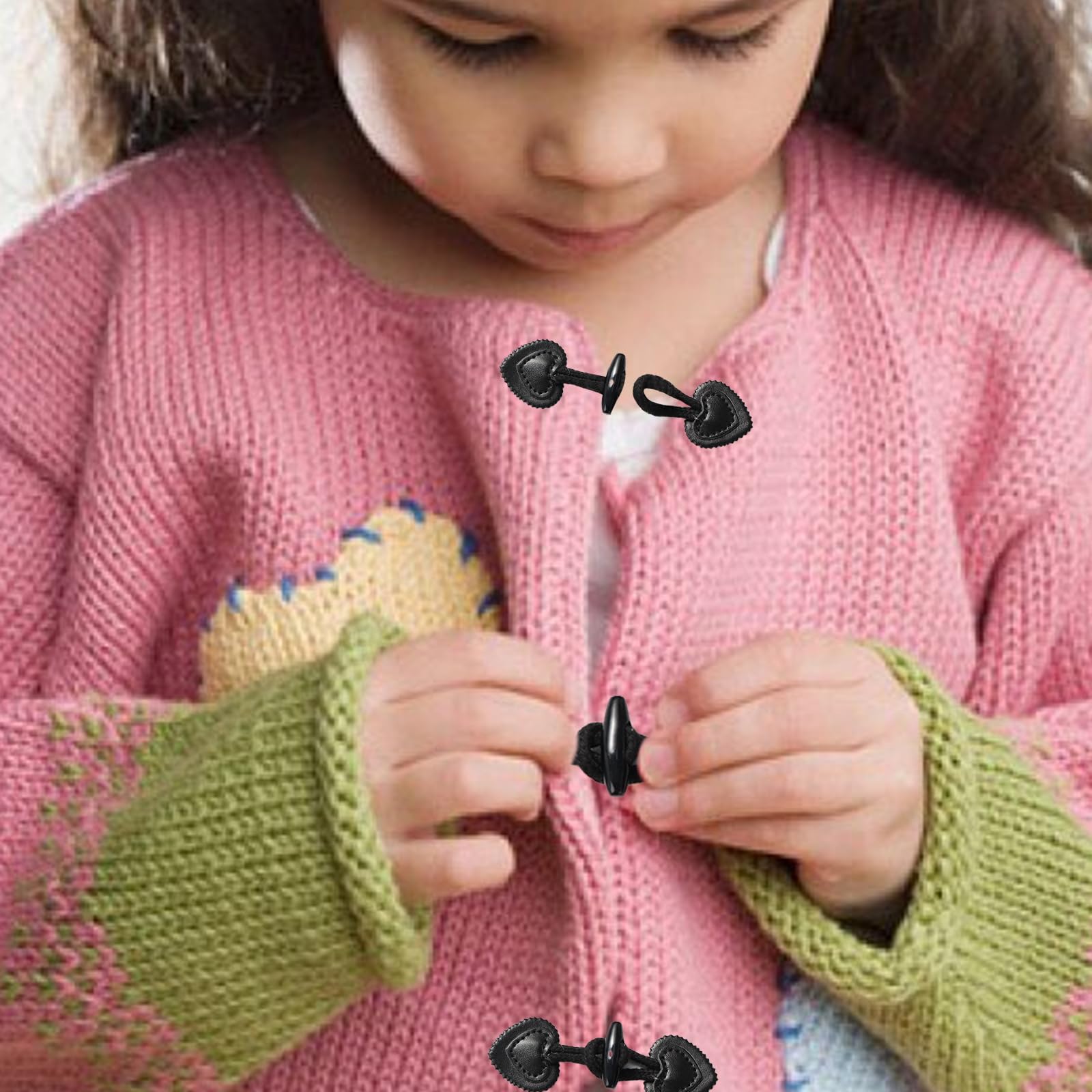 8 Paar Leder Knebelknöpfe Mit Hornschnalle – Für Jacken, Mäntel, Pullover (schwarz, PU-Leder, DIY)
