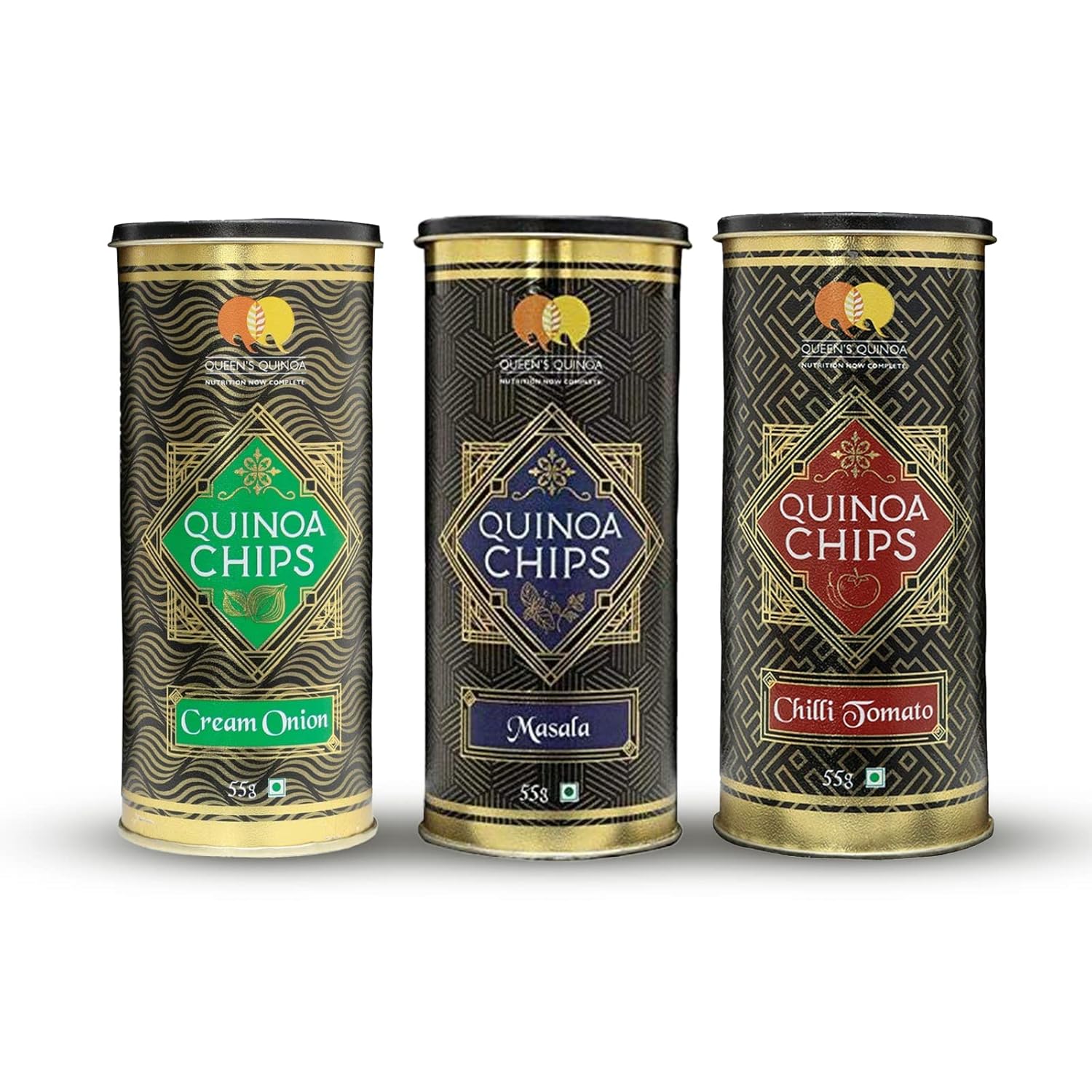 QUEENS QUINOA Quinoa Crispy Chips, Flavored Snacks Tomato Chilly