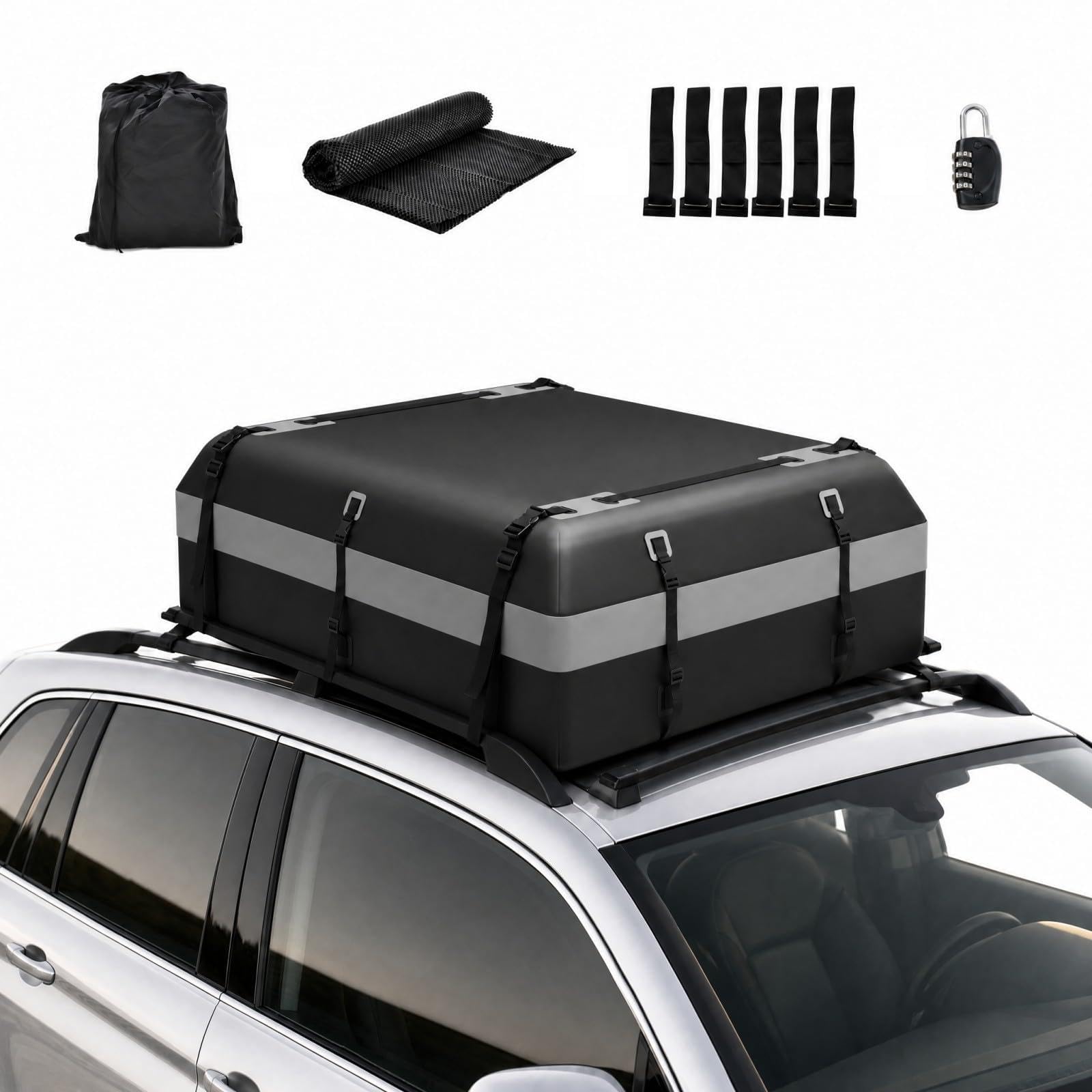 GIANTEX 600 L Cofre de Techo (130 x 100 x 44 cm) con Bolsa Cordón