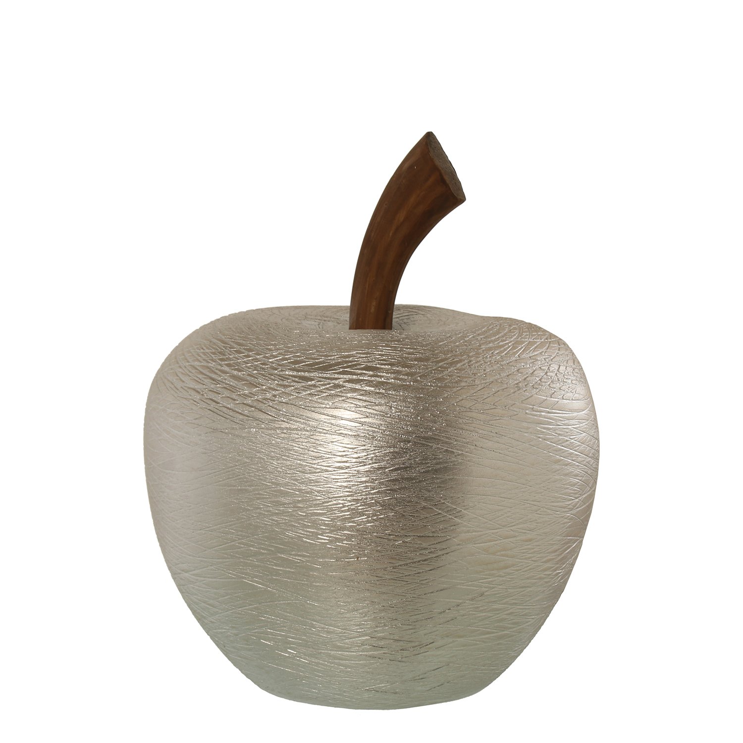 Figurine de pomme en céramique argenté 30 x 40 cm objet décoration maison moderne