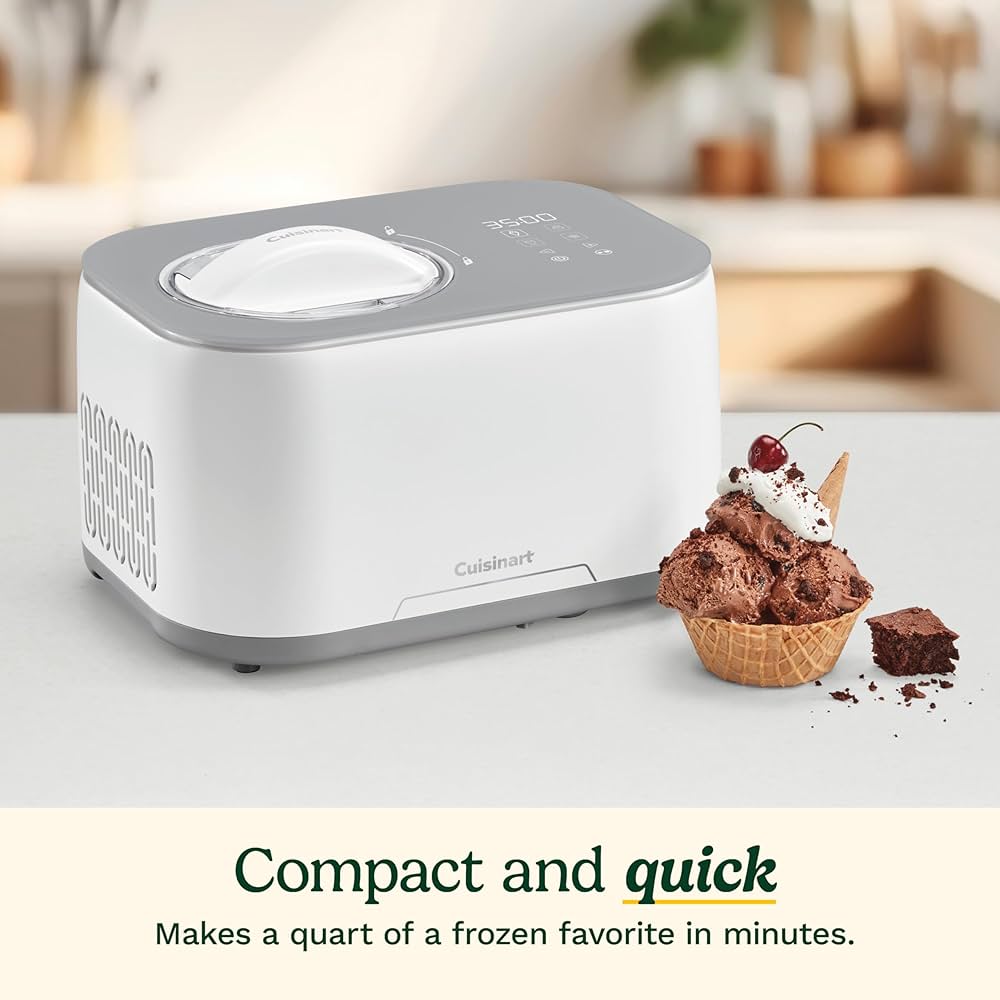 Cuisinart Freeze Ease 1-Quart Ice Cream Maker, Touchpad with 4 Cuisinart Freeze Ease 1-Quart Ice Cream Maker, Touchpad with 4
