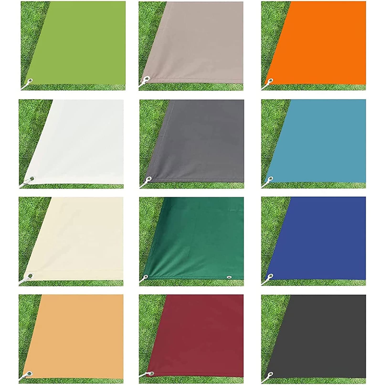 Wodoodporny żagiel przeciwsłoneczny, 5 x 5,5 m, ochrona przed promieniowaniem UV, balkon, ochrona przed podglądaniem, do szklarni i pielęgnacji roślin, zawiera 4 liny, żółty