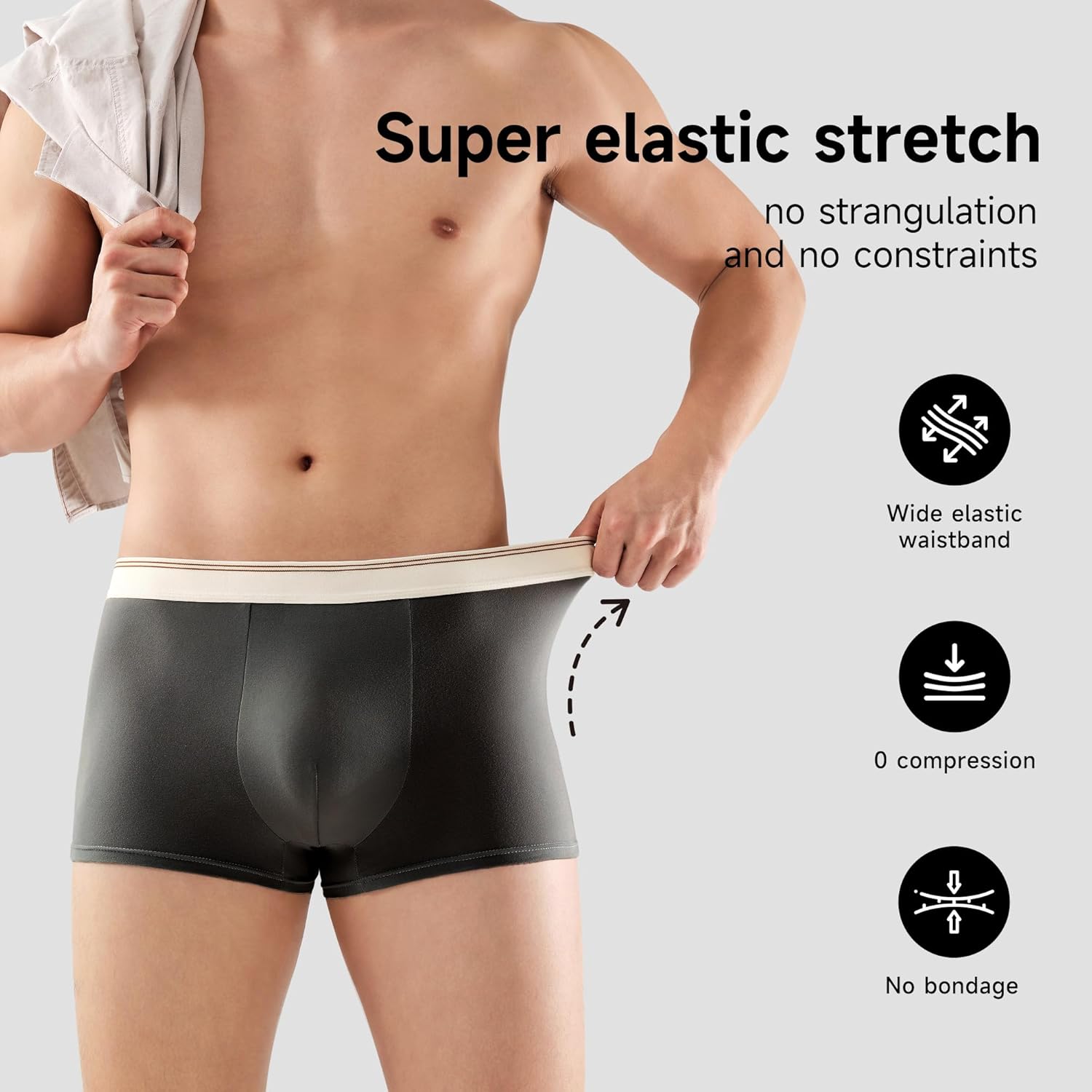 Mens Underwear Boxer Briefs 4-Pack Washed Mid Rise Minimalist Shorts Portable Travel Hotel Emergency Underpants - Image 5