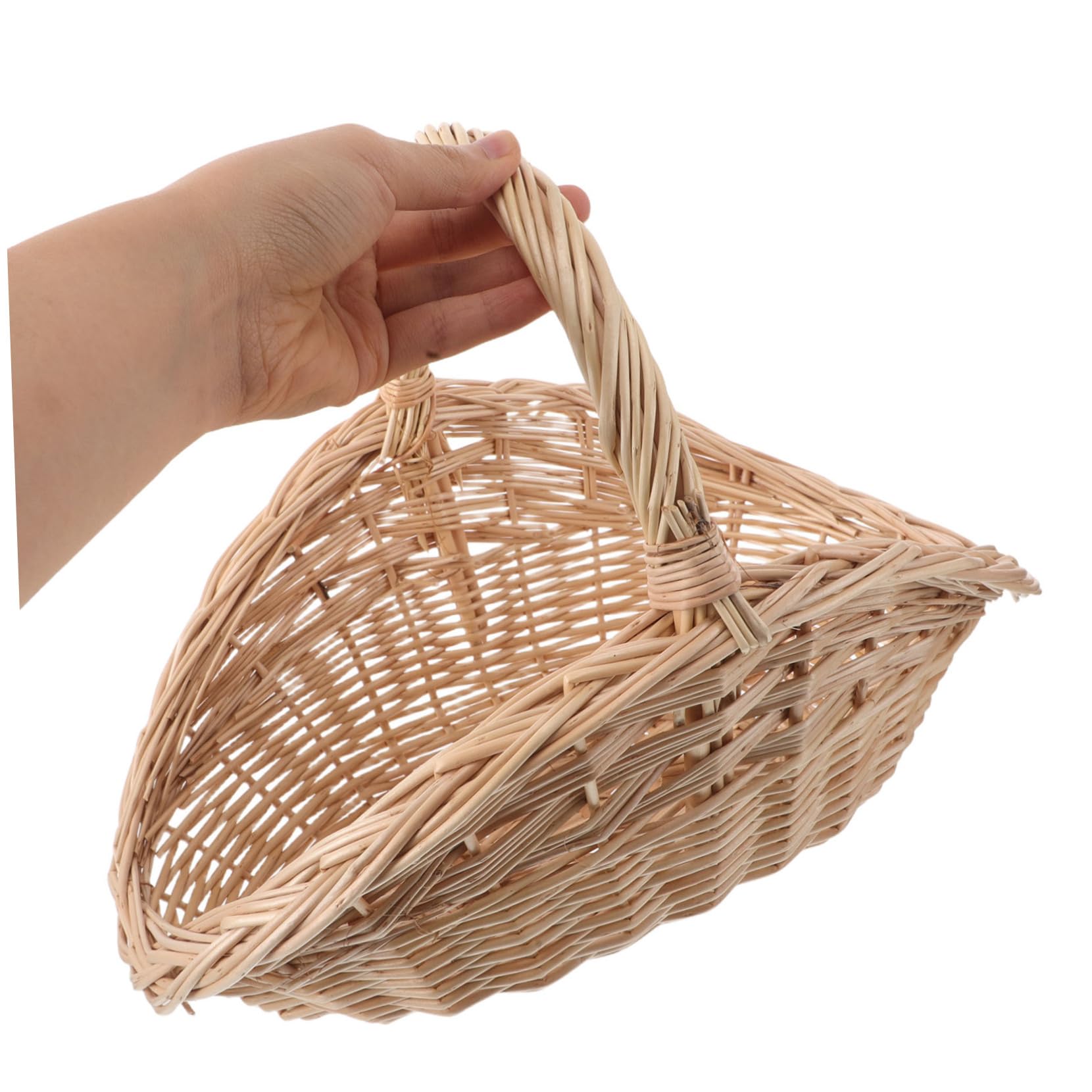 Toddmomy Cesta de Mimbre Tejida Mano para con Asa Resistente y Decorativa para Picnic Organización de Cocina y Bodas Diseño Natural y Rústico