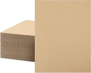 Mat Board Center, 50 Corrugated Cardboard Sheets 8.5x11 Inches Flat Card Board Inserts for Packing, Shipping, Mailing, DIY Crafts