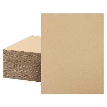 Mat Board Center, 50 Corrugated Cardboard Sheets 8.5x11 Inches Flat Card Board Inserts for Packing, Shipping, Mailing, DIY Crafts