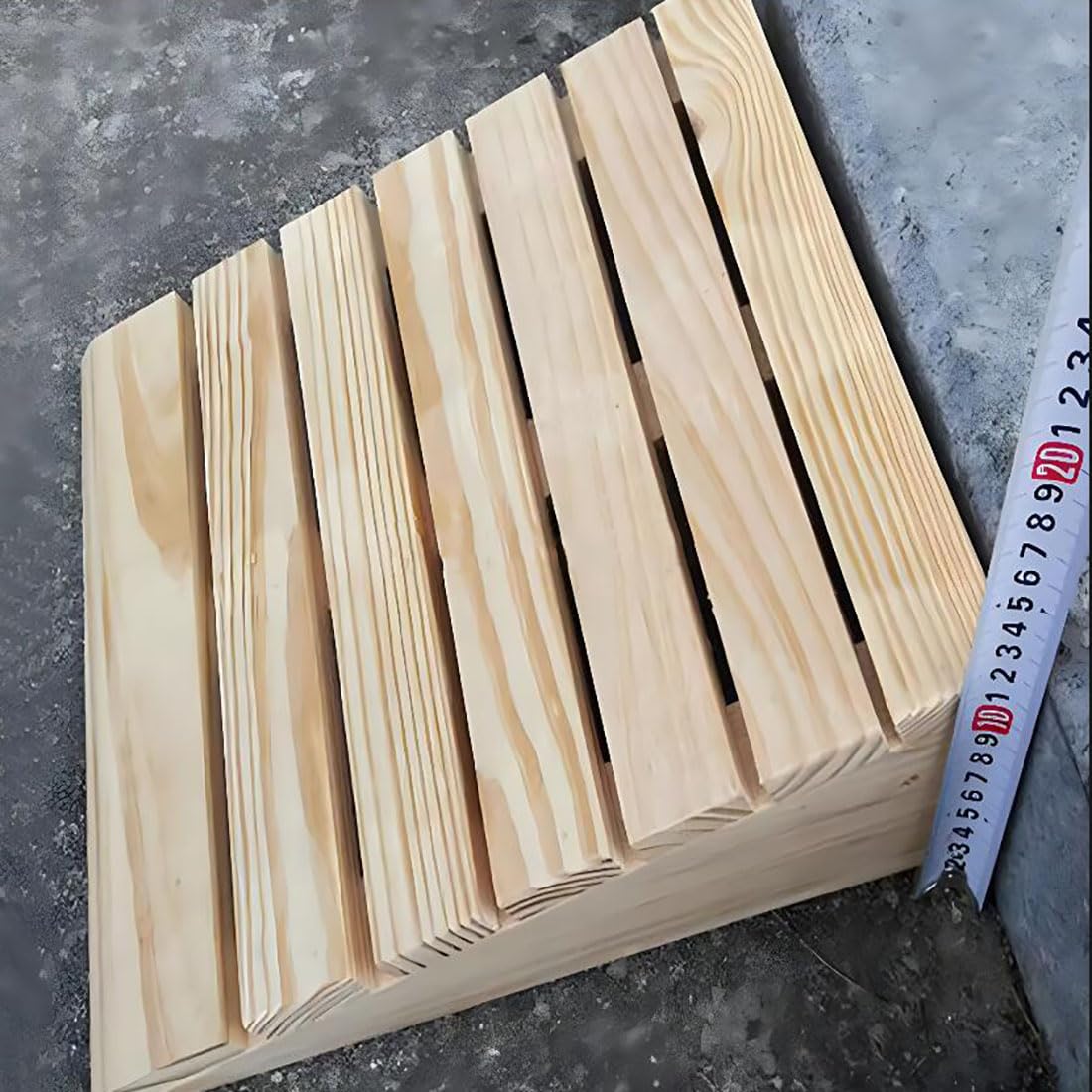 Rampa De Umbral,Rampa Acceso Coche Portátil,Rampas De Bordillo,Rampa para Silla De Ruedas,Molduras De Madera Listones para Puerta, Escaleras,Escalones,30.8 * 30 * 12CM