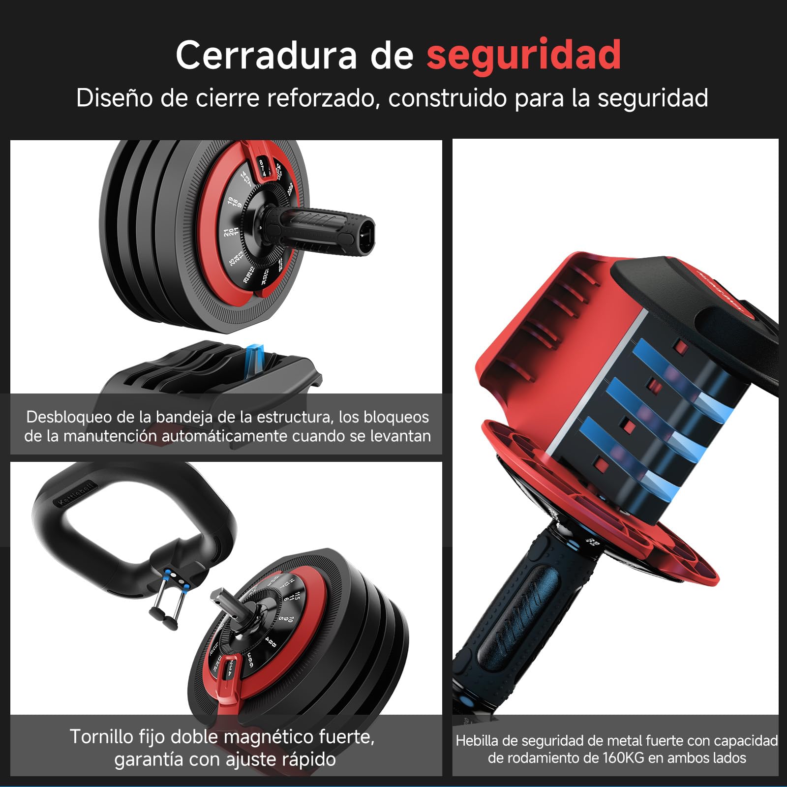 Set di Manubri Regolabili, 3 in 1 Peso Della Mano per Donne e Uomini a Casa, Attrezzature per l'allenamento Della Forza, Sollevamento Pesi, Manubri per Bodybuilding (Una Manubri e Altri Accessori)