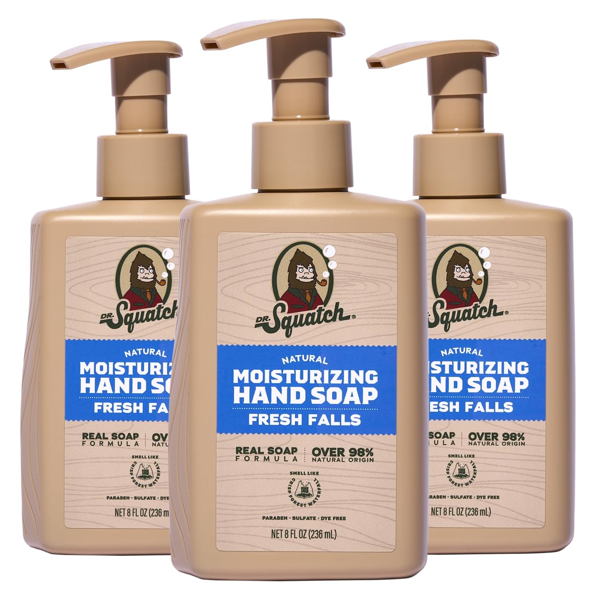 Dr. Squatch Moisturizing Hand Soap, Non-Drying (8 fl oz, 3-Pack)