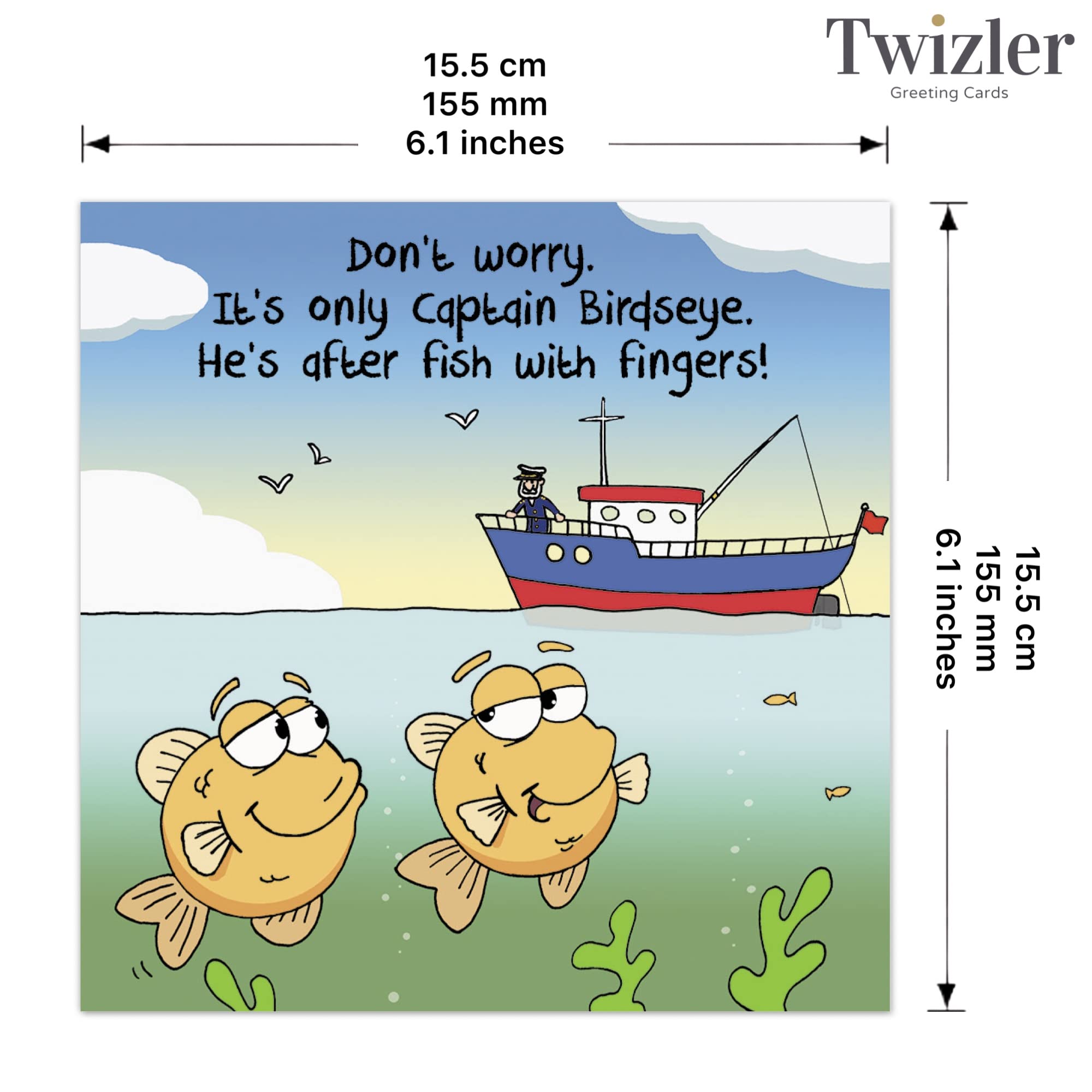 Twizler Lustige Karte Mit Ei & Löffel – Blanko-Innenseite, 15,5x15,5 Cm, Für Jeden Anlass