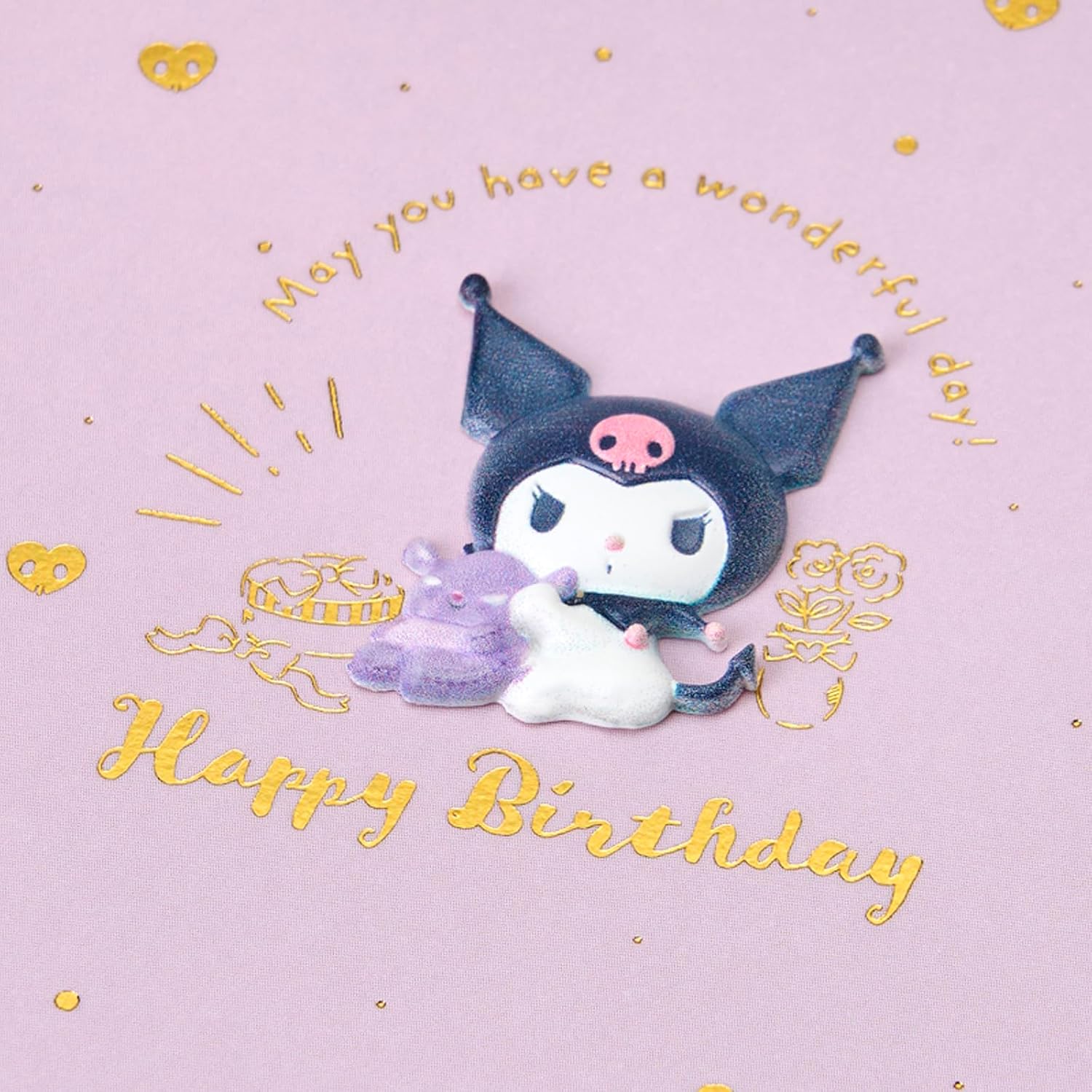Sanrio BD258-5 614343 Grilling Greeting Card Birthday Celebration Kuromi and Baku