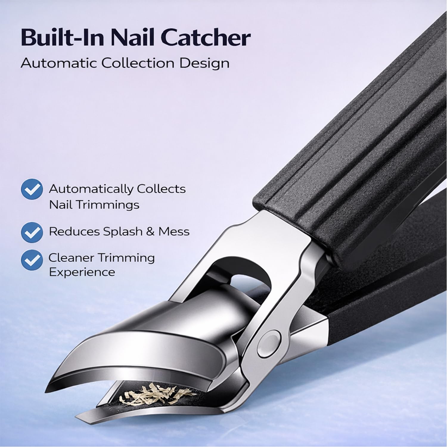 Wide Jaw Opening Slanted Nail Clippers 16mm Anti-Splash Angled Toenail Clippers with Non-Slip Handle Rust-Resistant Nail Tools for — view 5