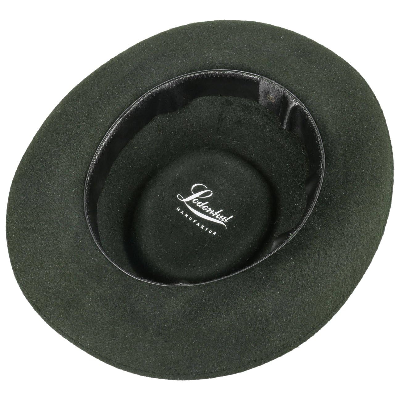 LODENHUT MANUFAKTUR Mießbacher Haarfilzhut Herren Hut Kordel Uni Made in Germany Sommer Winter Oliv 56 cm