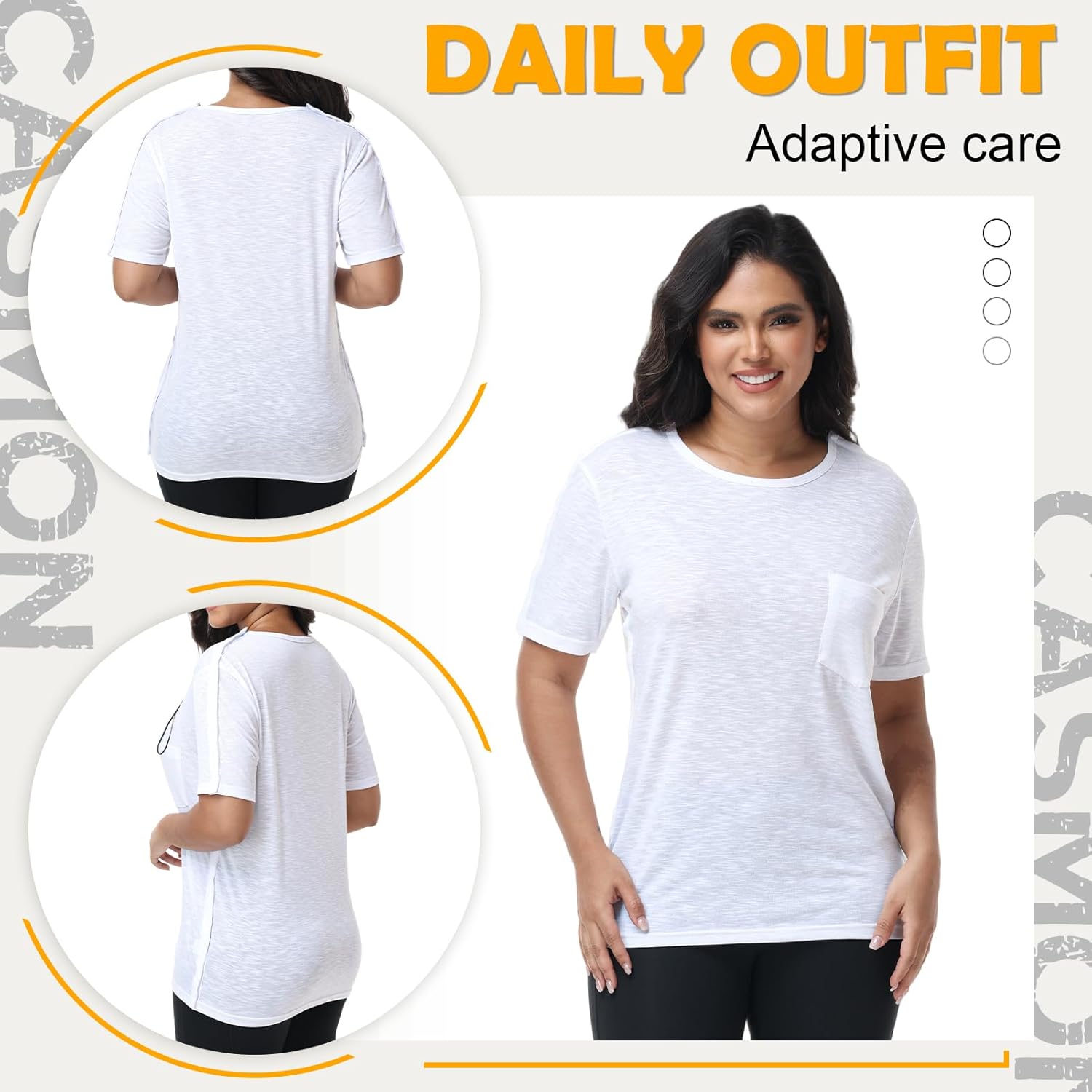 CASMON Post Shoulder Surgery Shirts for Women, After Rotator Cuff Tear Away Full Open Side Snap Adaptive Clothing Unisex - Image 7