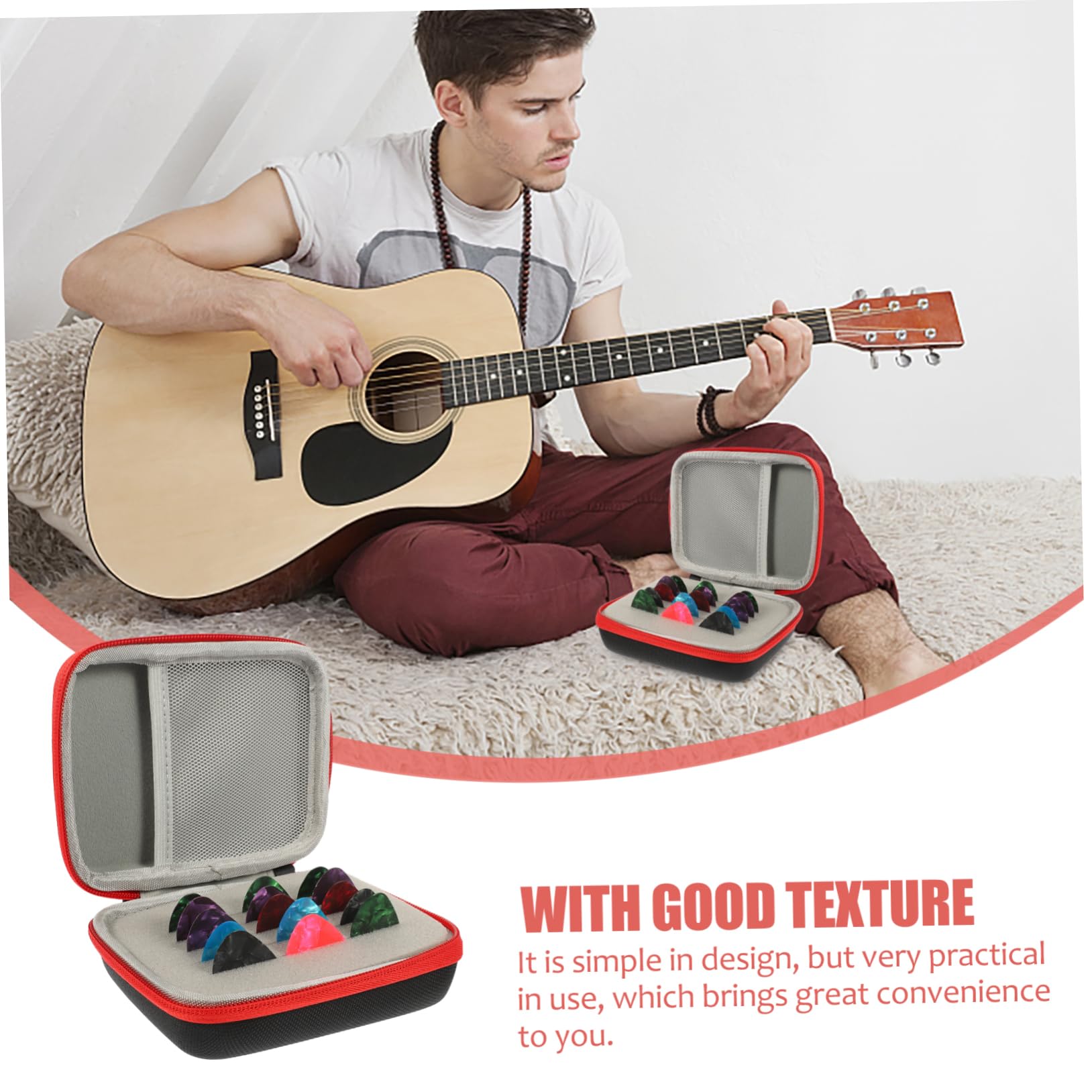3juegos Púas De Guitarra Eléctrica y Folklórica con Estuche Práctico Accesorios De Guitarra Duraderos Diseño Ergonómico y Superficie Suave para Tacto Cómodo