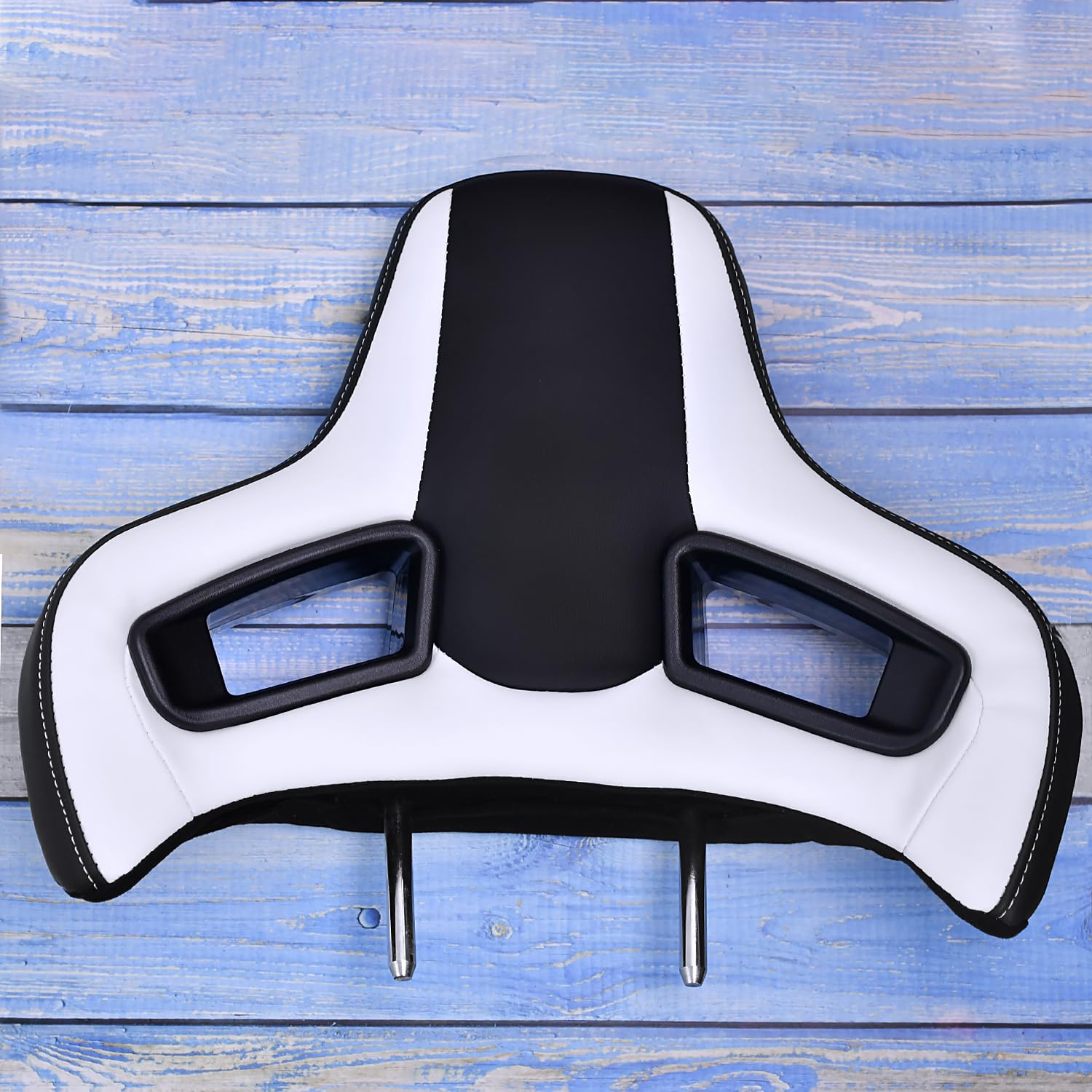 1 appui-tête de siège de course de sport 496 x 386 cm, repose-tête amovible en cuir hautement élastique à emboîter, diamètre de la tige : 14 mm