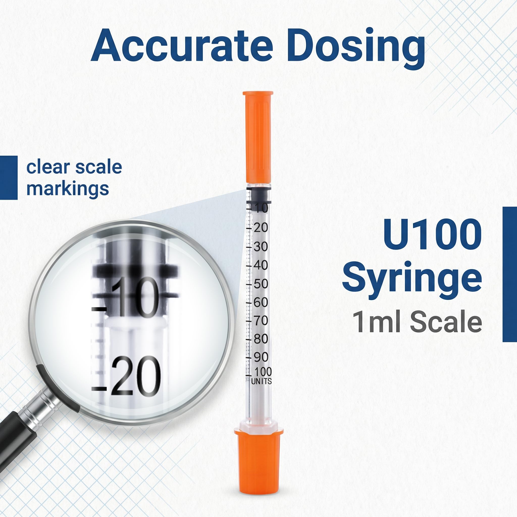 100 Pack 1ml U-100 Syringes 30G 1/2 Inch, Accurate Precise Scale, Minimal Waste Design, Individually Wrapped — Amazon image 5