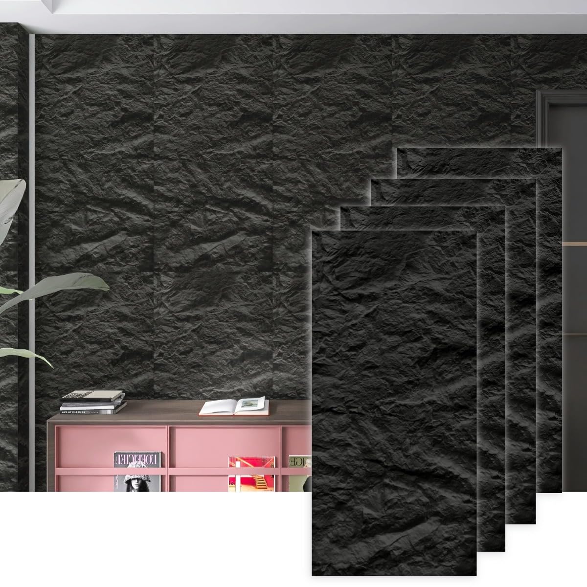 Photo 1 of ARTSLAT Faux Stone Wall Panels, Graphite Black
