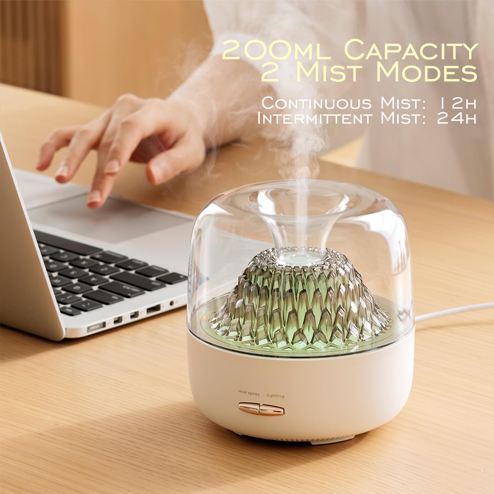 Diffusore di oli essenziali, umidificatore portatile con nebbia fredda, luce notturna a 7 colori e spegnimento automatico (nero)