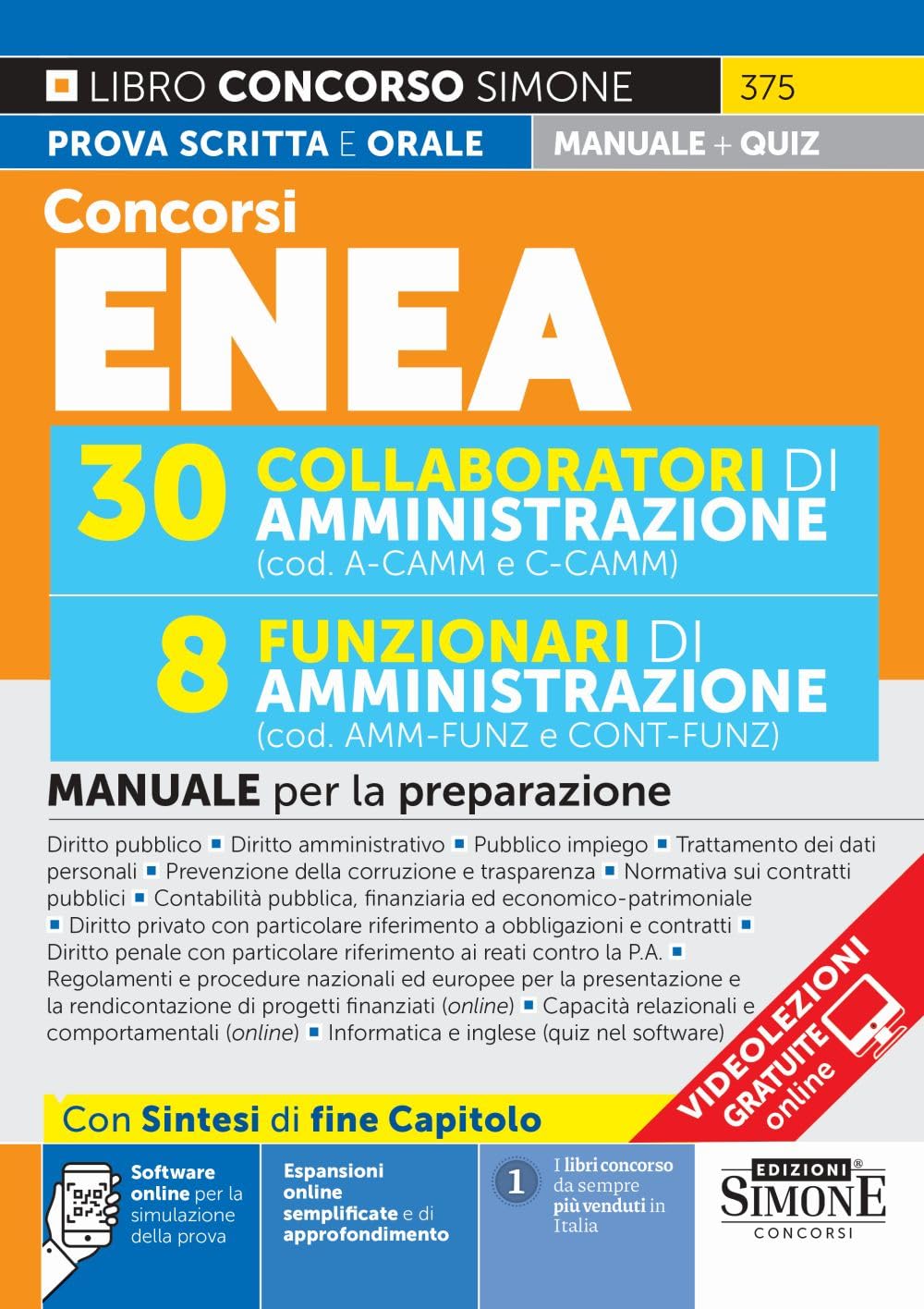 Concorso ENEA - 30 Collaboratori di Amministrazione - 8 Funzionari di Amministrazione - Manuale per la preparazione