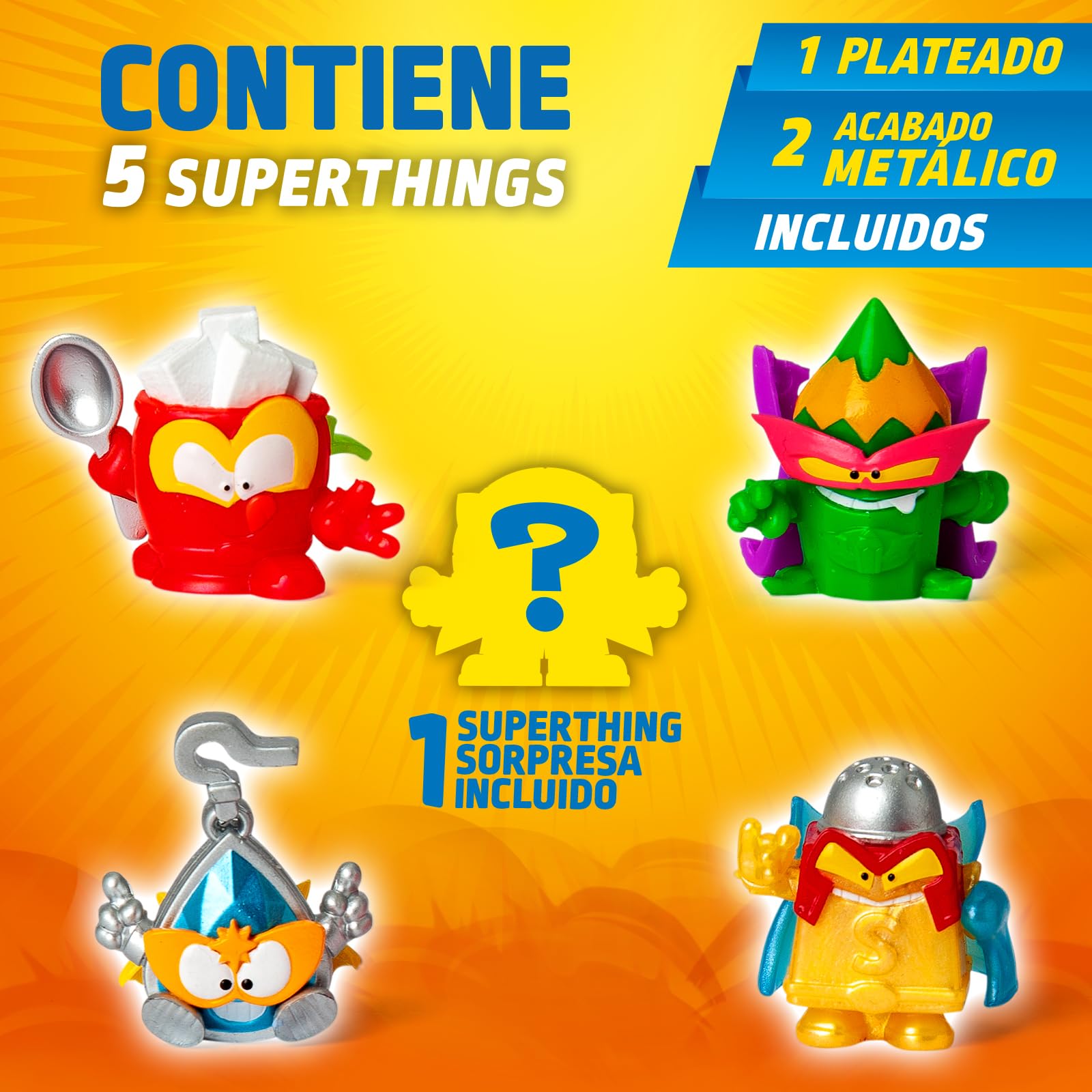 SUPERTHINGS KAZOOM Power Warriors – Pack de 5. Contiene 5 Superthings (Incluye 1 Figura Sorpresa y 1 capitán Plateado). Pack 1 de 6 - 2