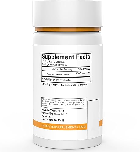 Miniatura 2 de Cloruro de ribósido de nicotinamida - Sin rellenos - 60 cápsulas de 500 mg - 1000 mg por porción