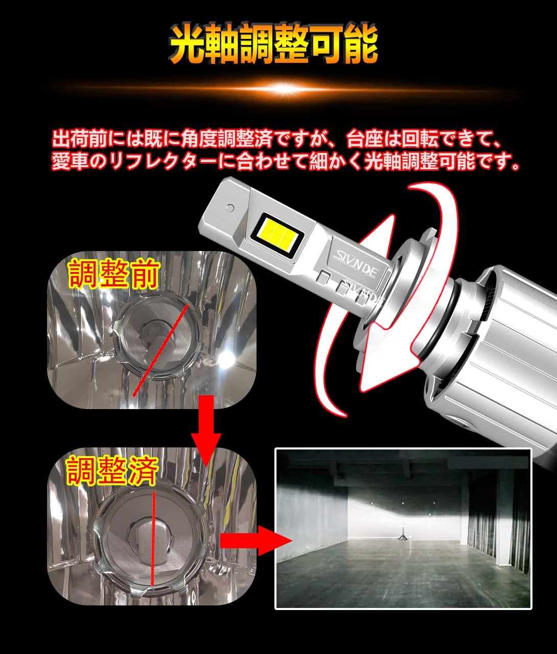 Amazon | SIVNDE (シブンデ) HIDを超えるLED ! 最強 超爆光33000LM! H7