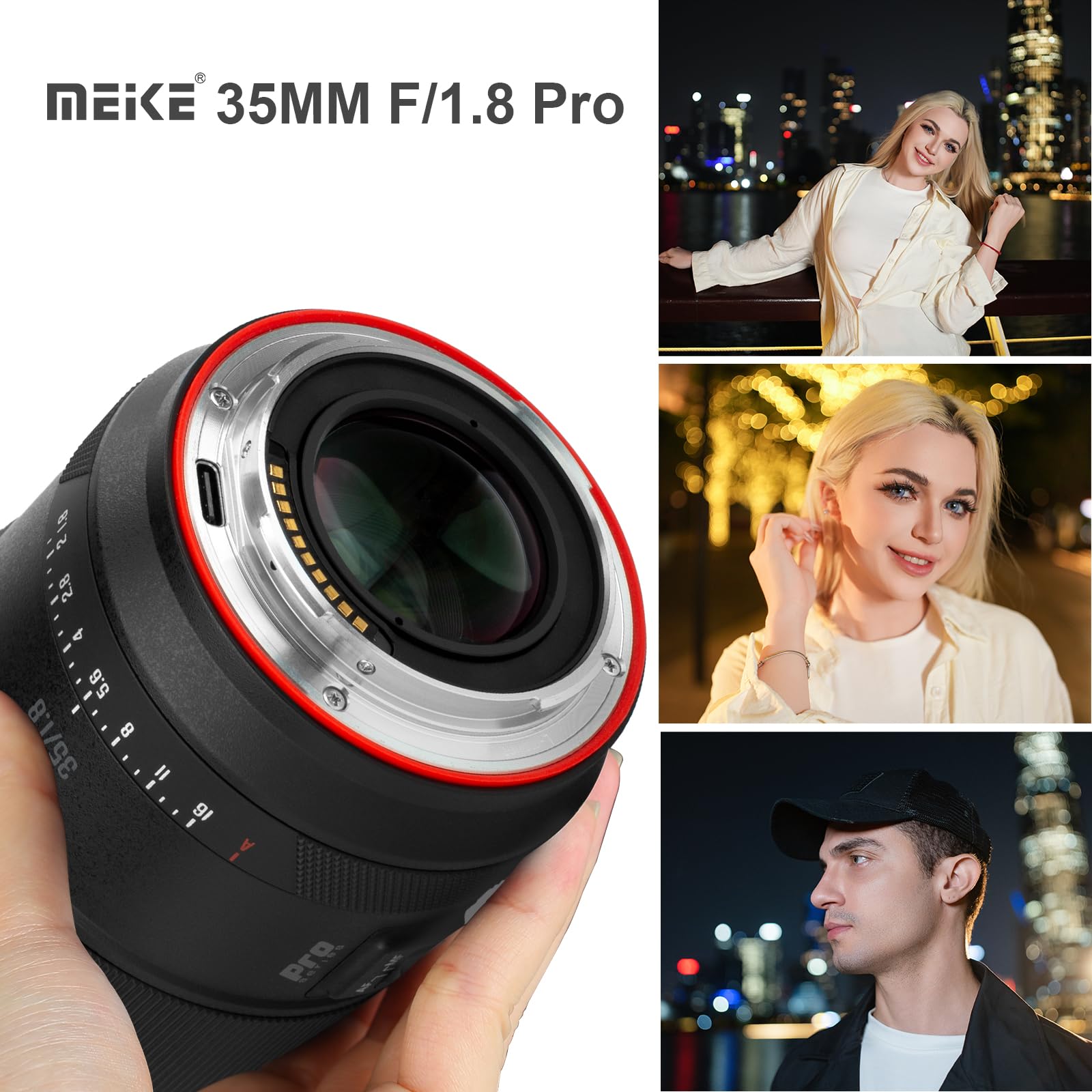 Meike, Obiettivo da 35 mm F1.8 full frame grandangolare AF STM con autofocus, a focale fissa per ritratti, compatibile con fotocamere mirrorless Panasonic Lumix, Sigma e Leica con attacco L-Mount S1