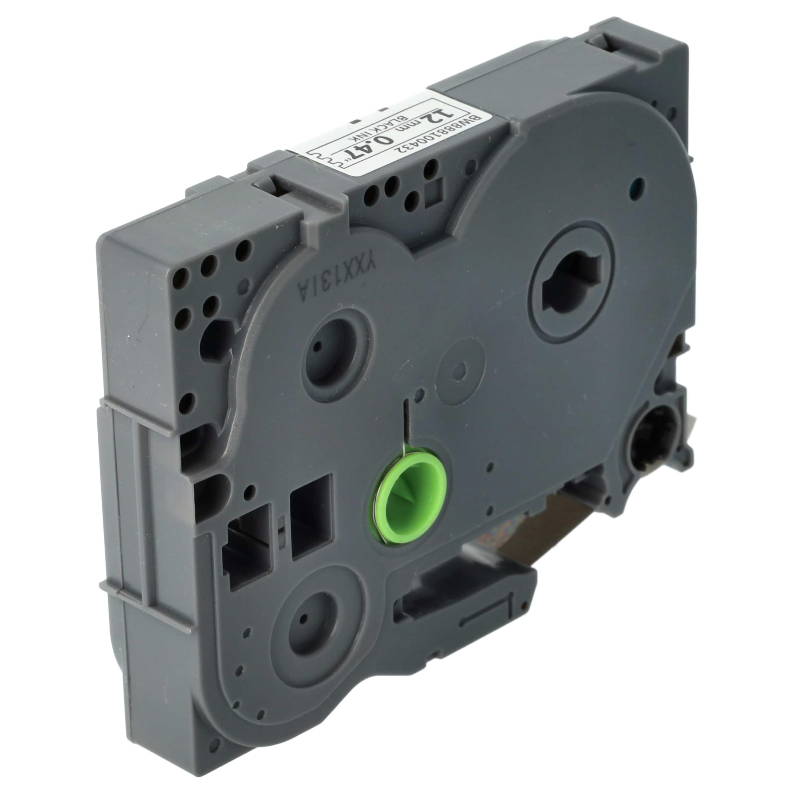vhbw 5 x kaseta z taśmą do etykiet kompatybilna z Brother PT E550W, E550WVP, E800W drukarka etykiet 8 m x 12 mm, czarna na białym, ekstra mocna, laminowana