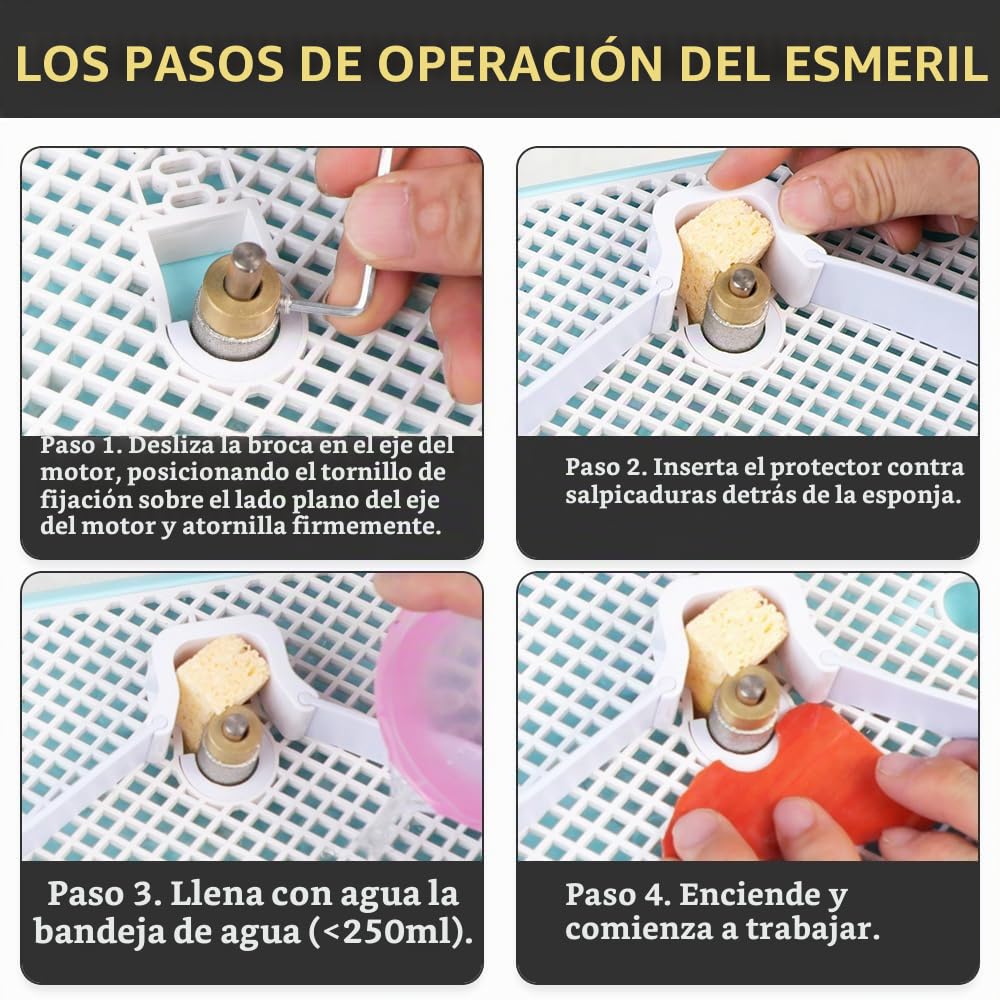 Molinillo de Vidrio Manchado Molinillo de Vidrio y cerámico y otros materiales, Mini kit de Herramientas de molienda pulido DIY (Blue-220v)