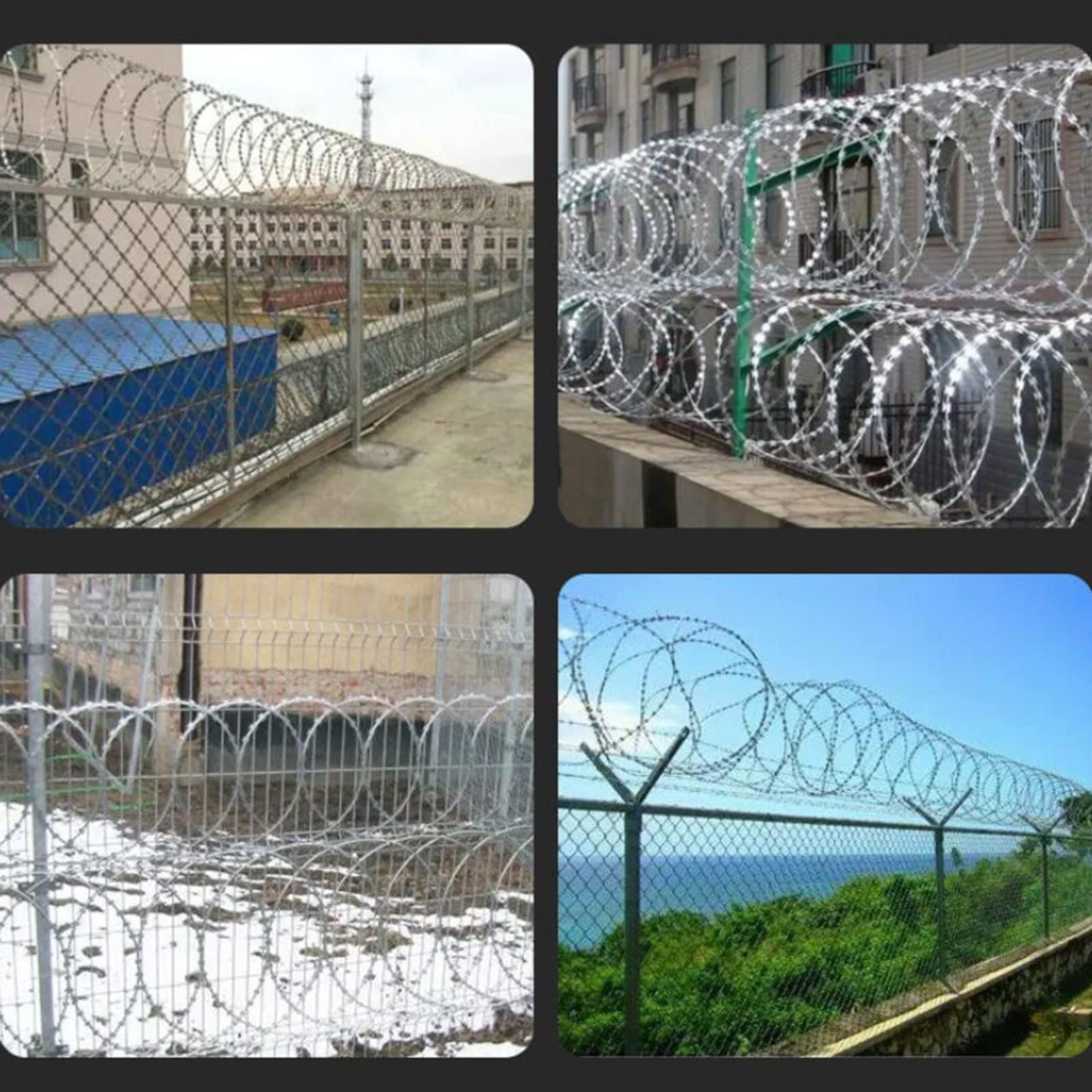 Bobina Alambre Espino Anti-Robo - Malla de Seguridad para Vallados - Galvanizado en Caliente - Ideal para Almacenes/Patios,2.2mm,200m(656ft)